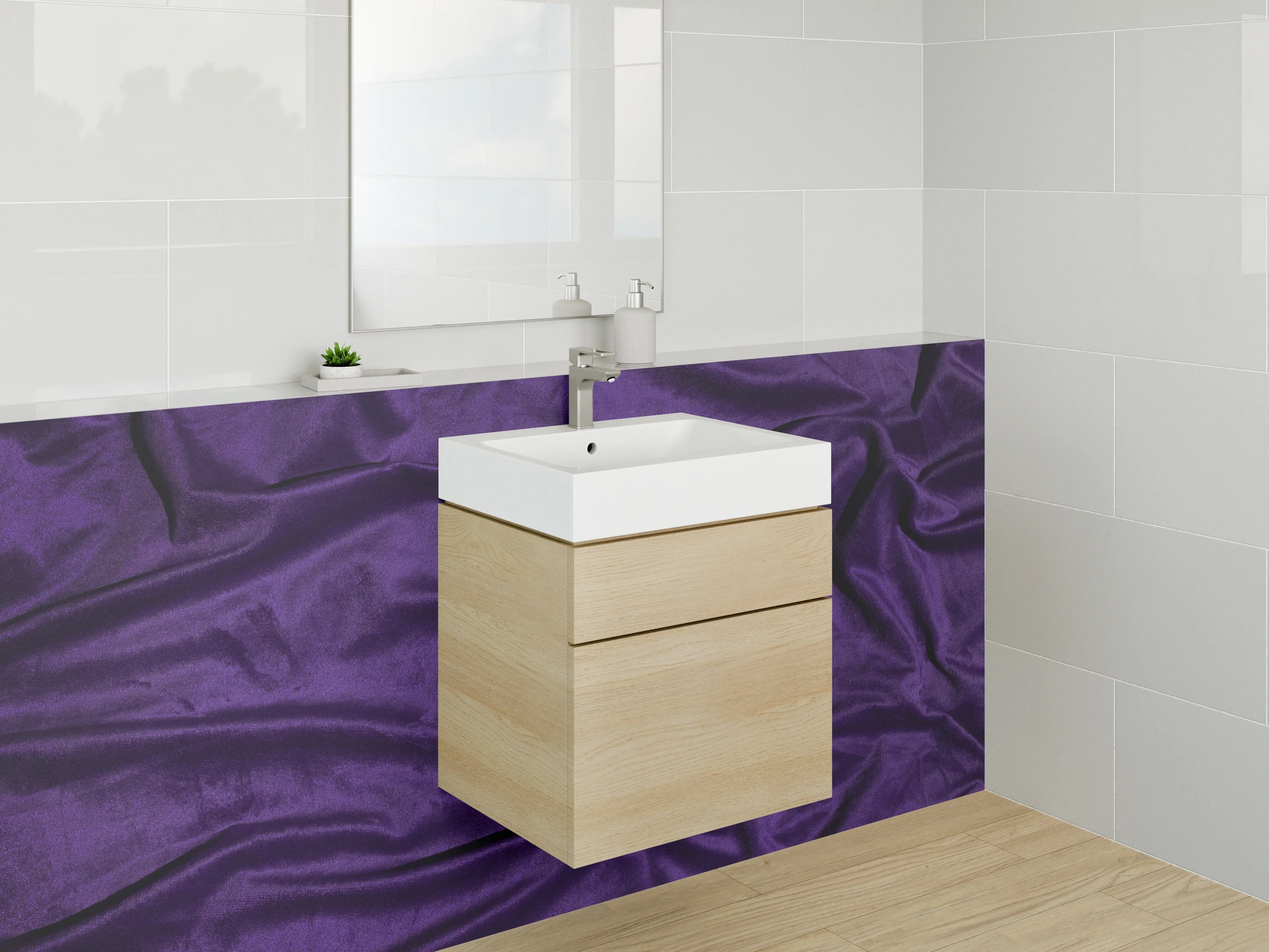 Waschbecken-Rückwand - Edle violette Samtstruktur