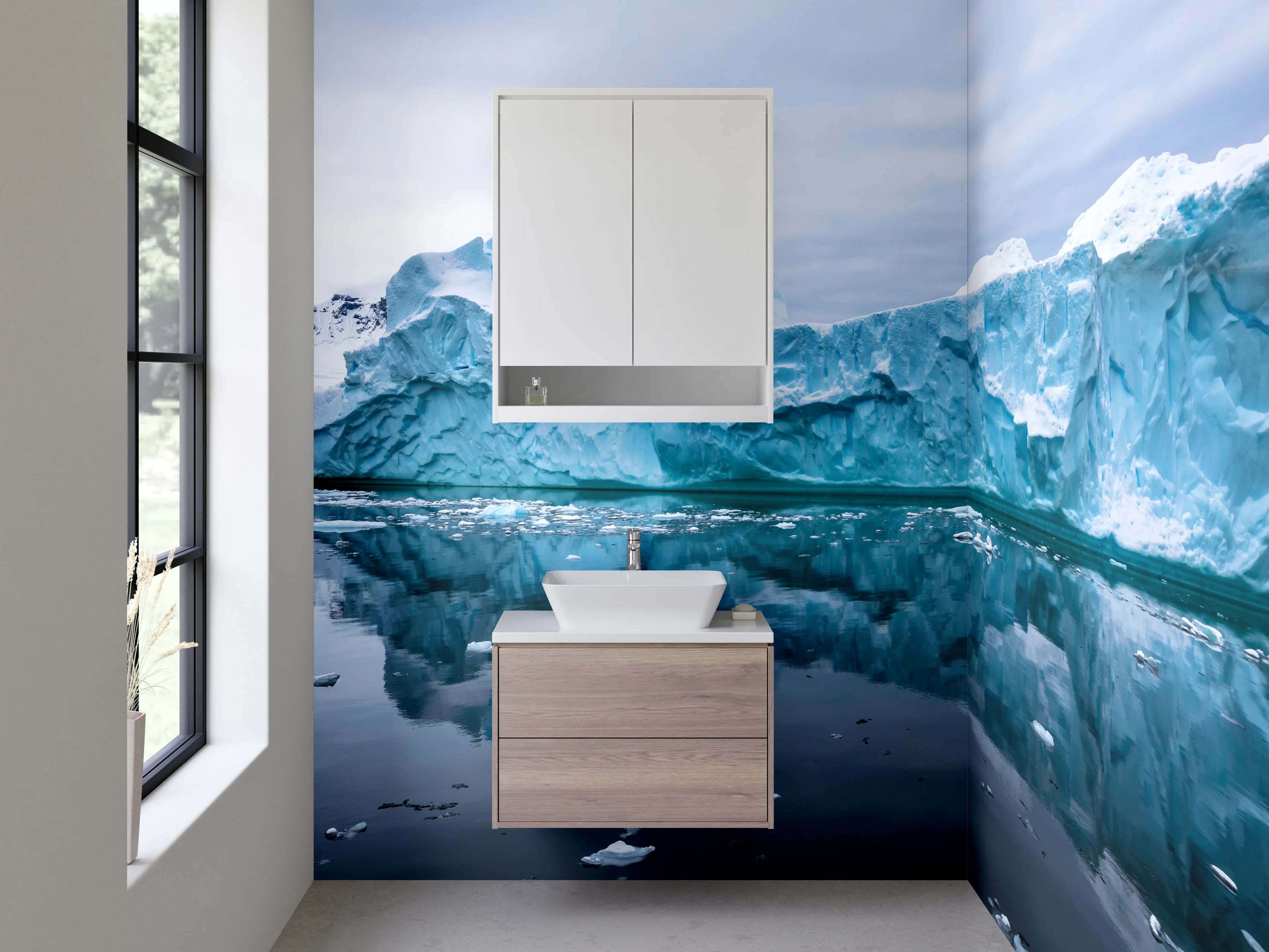Waschbecken-Rückwand - Eisberg Spiegelung Arktis Natur
