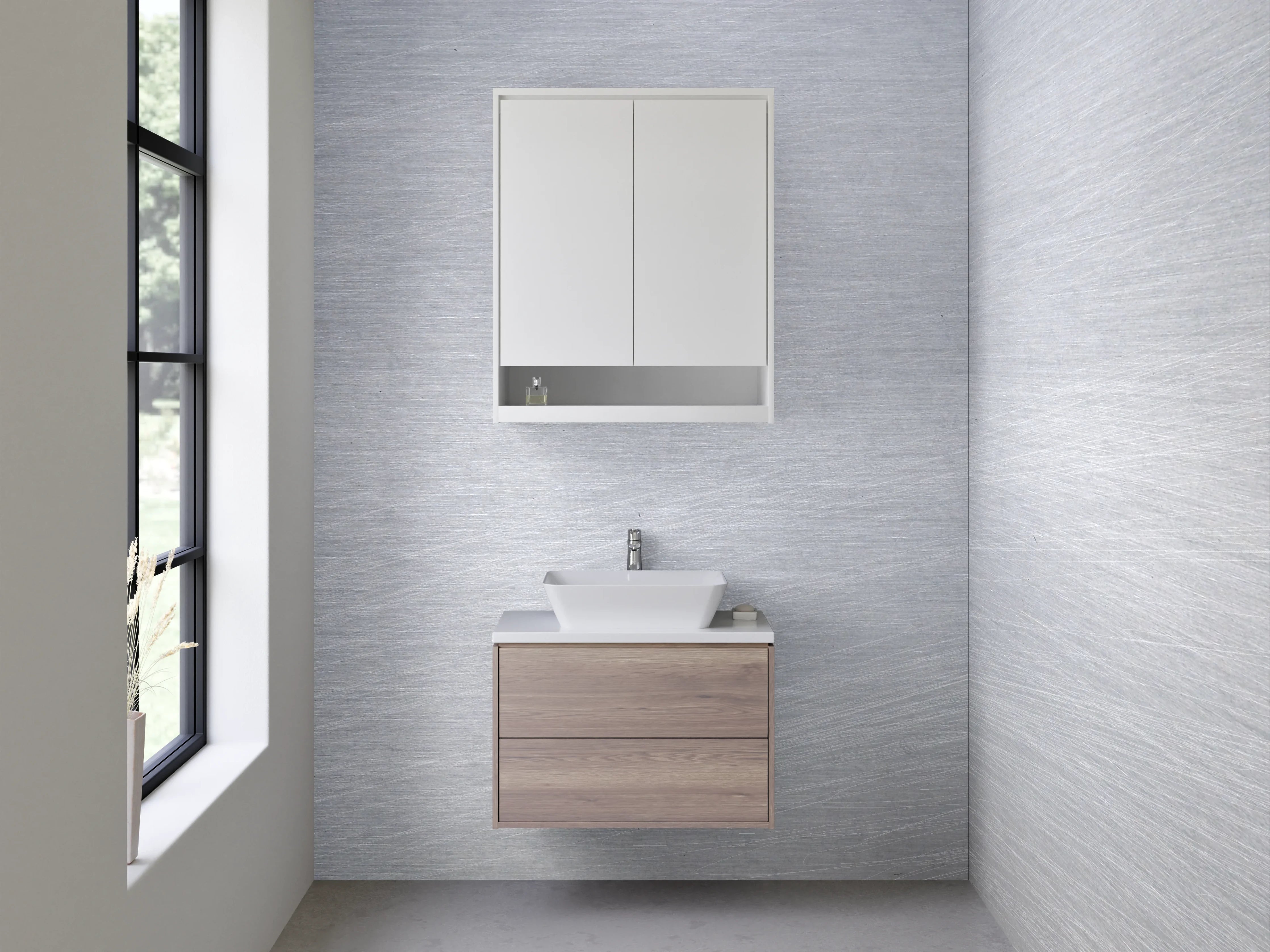 Waschbecken-Rückwand - Elegante Edelstahl-Optik für Rückwände