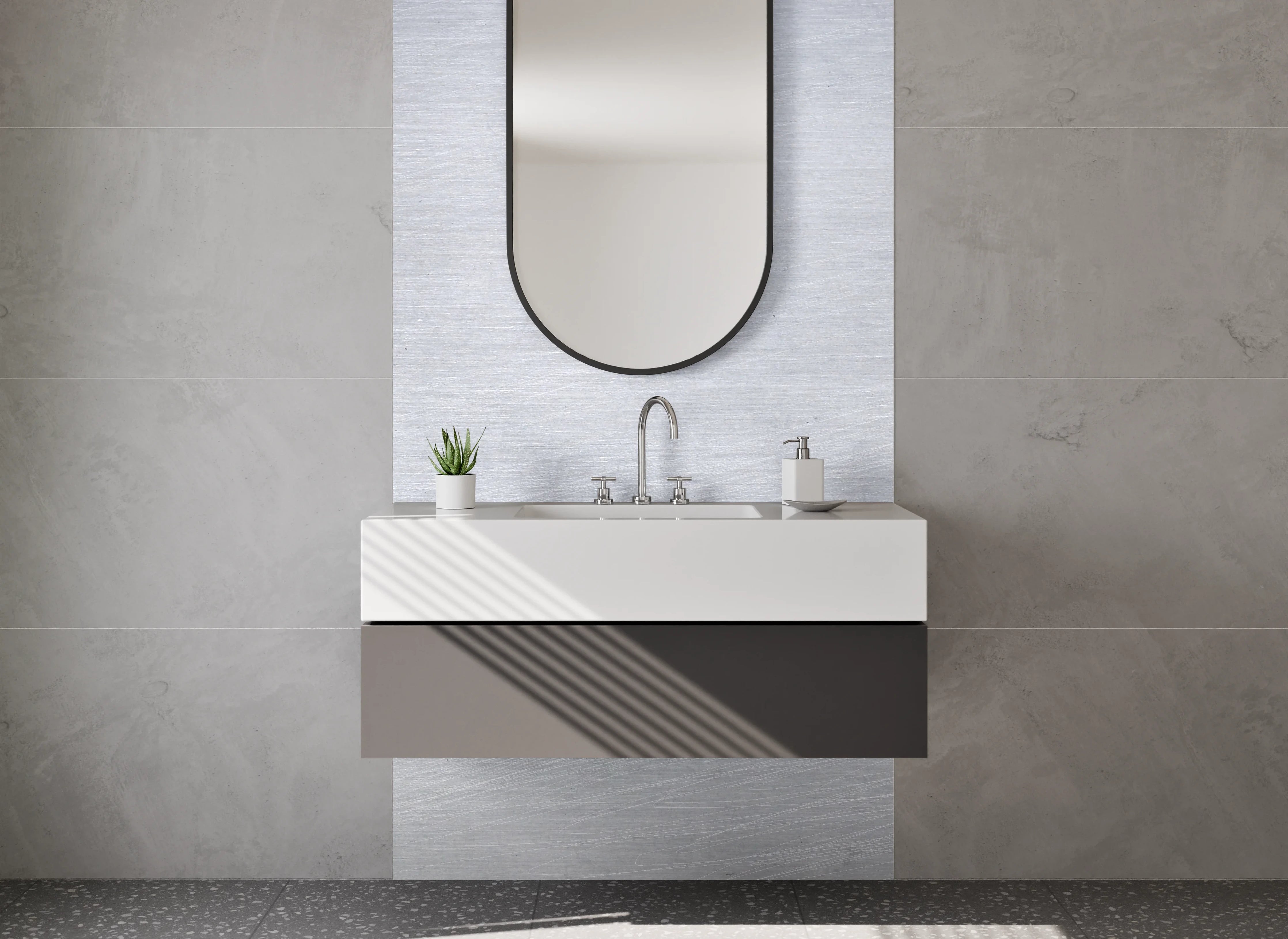 Waschbecken-Rückwand - Elegante Edelstahl-Optik für Rückwände