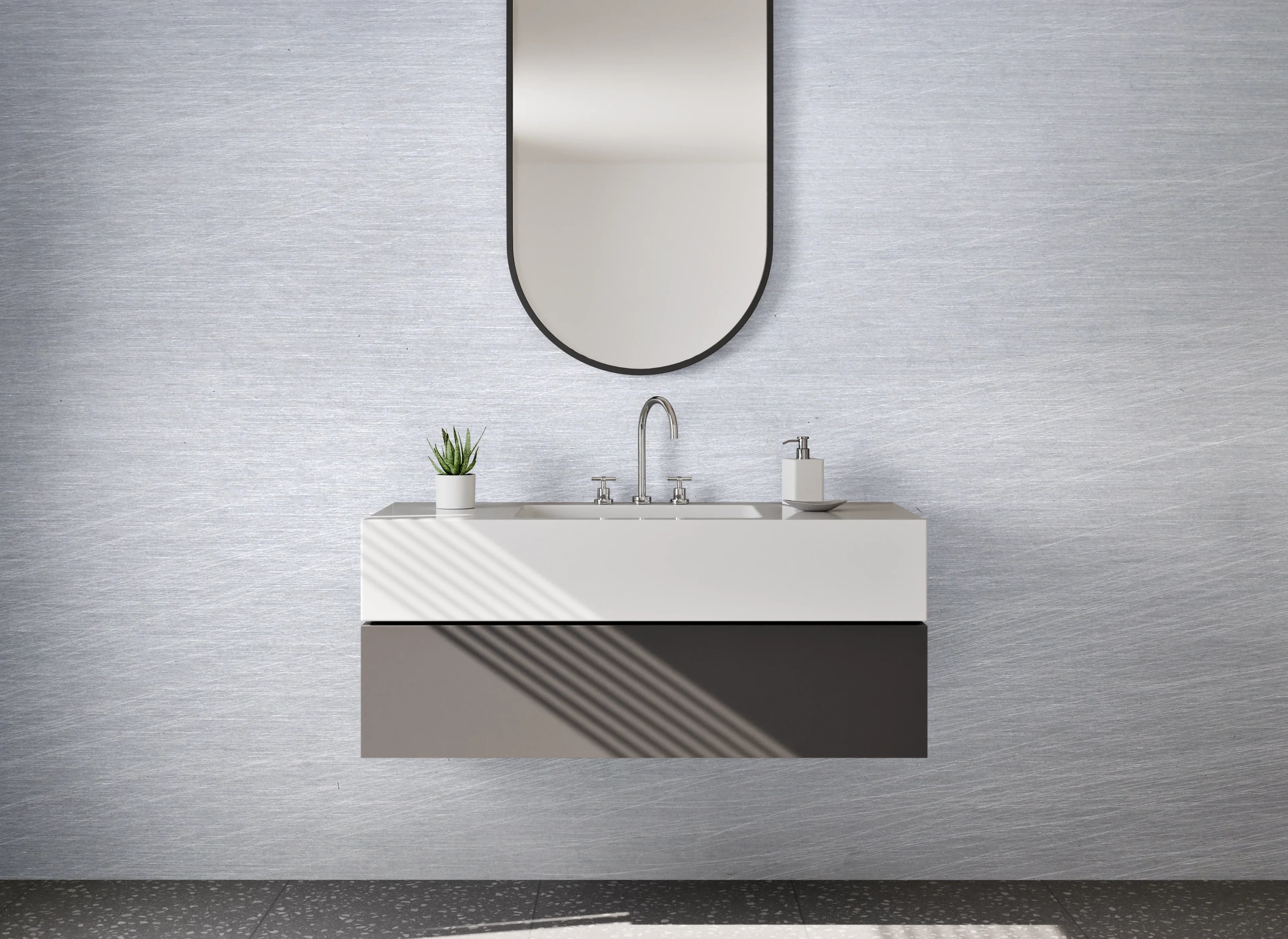 Waschbecken-Rückwand - Elegante Edelstahl-Optik für Rückwände