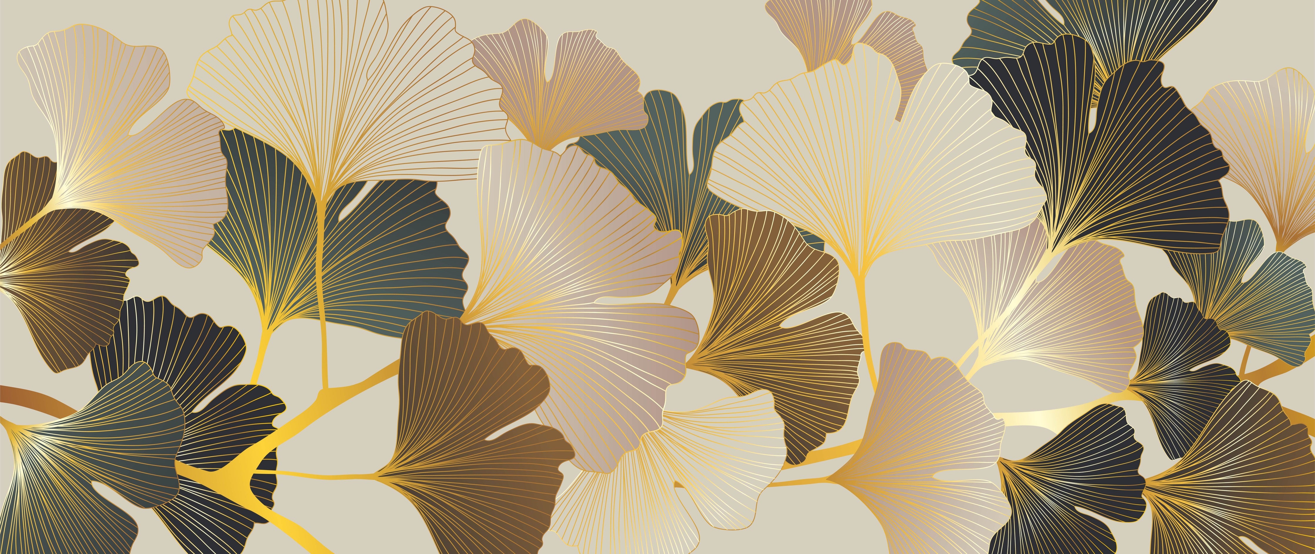 Waschbecken-Rückwand-Elegante Ginkgo-Blätter Abstrakt Design