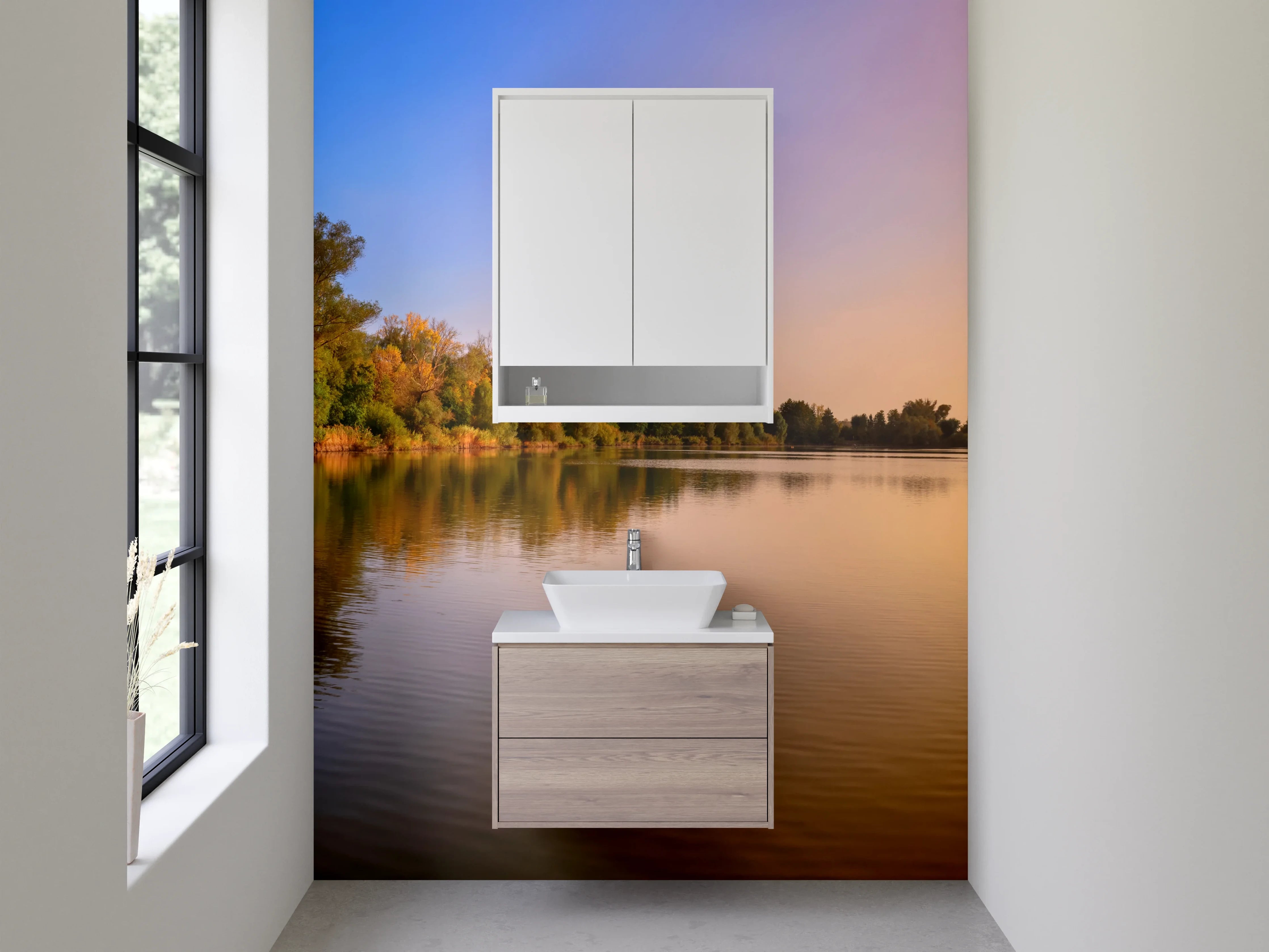 Waschbecken-Rückwand - Elegante Grautöne für Dein Bad Design
