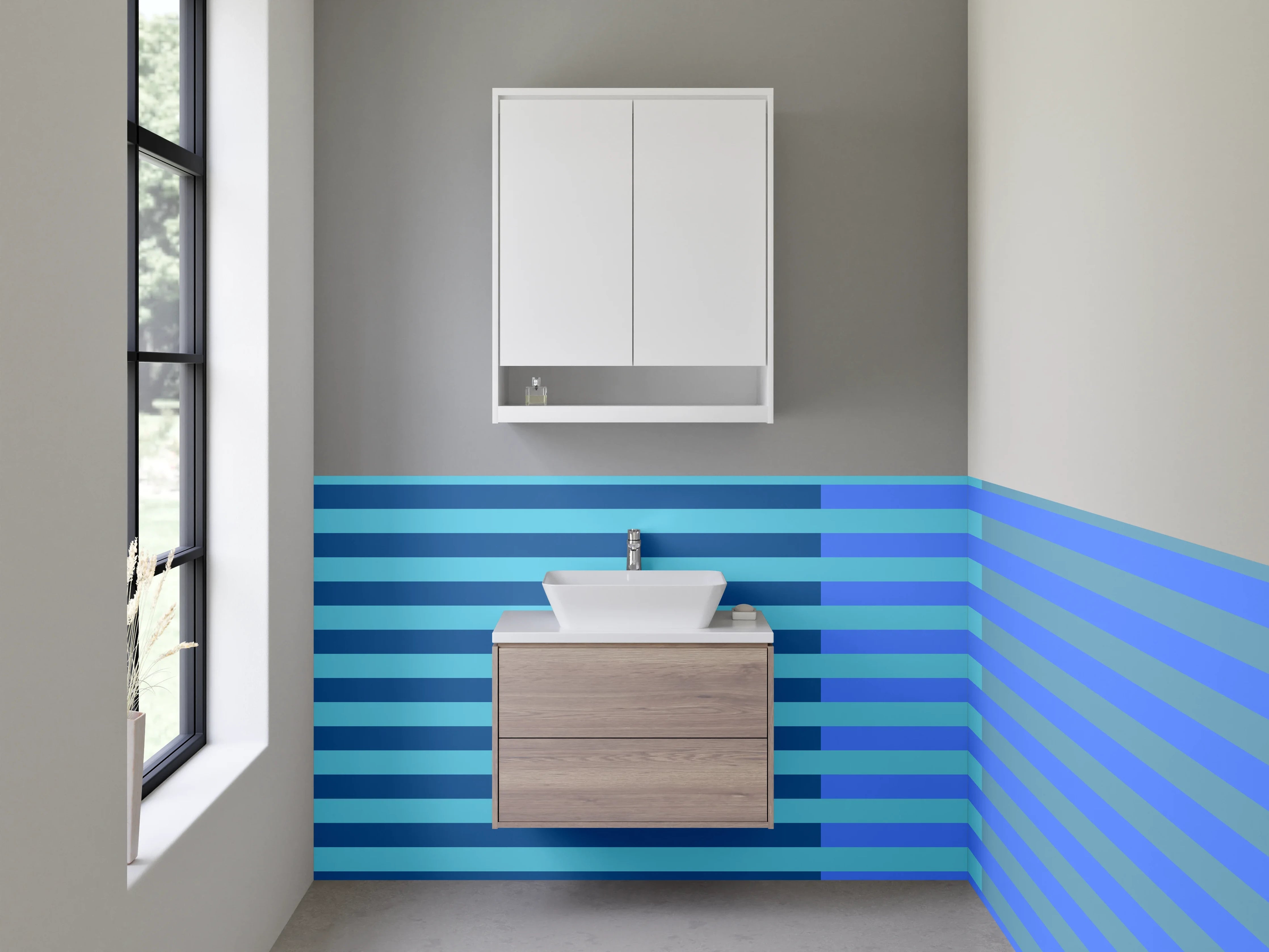 Waschbecken-Rückwand - Elegante Grautöne für dein Bad