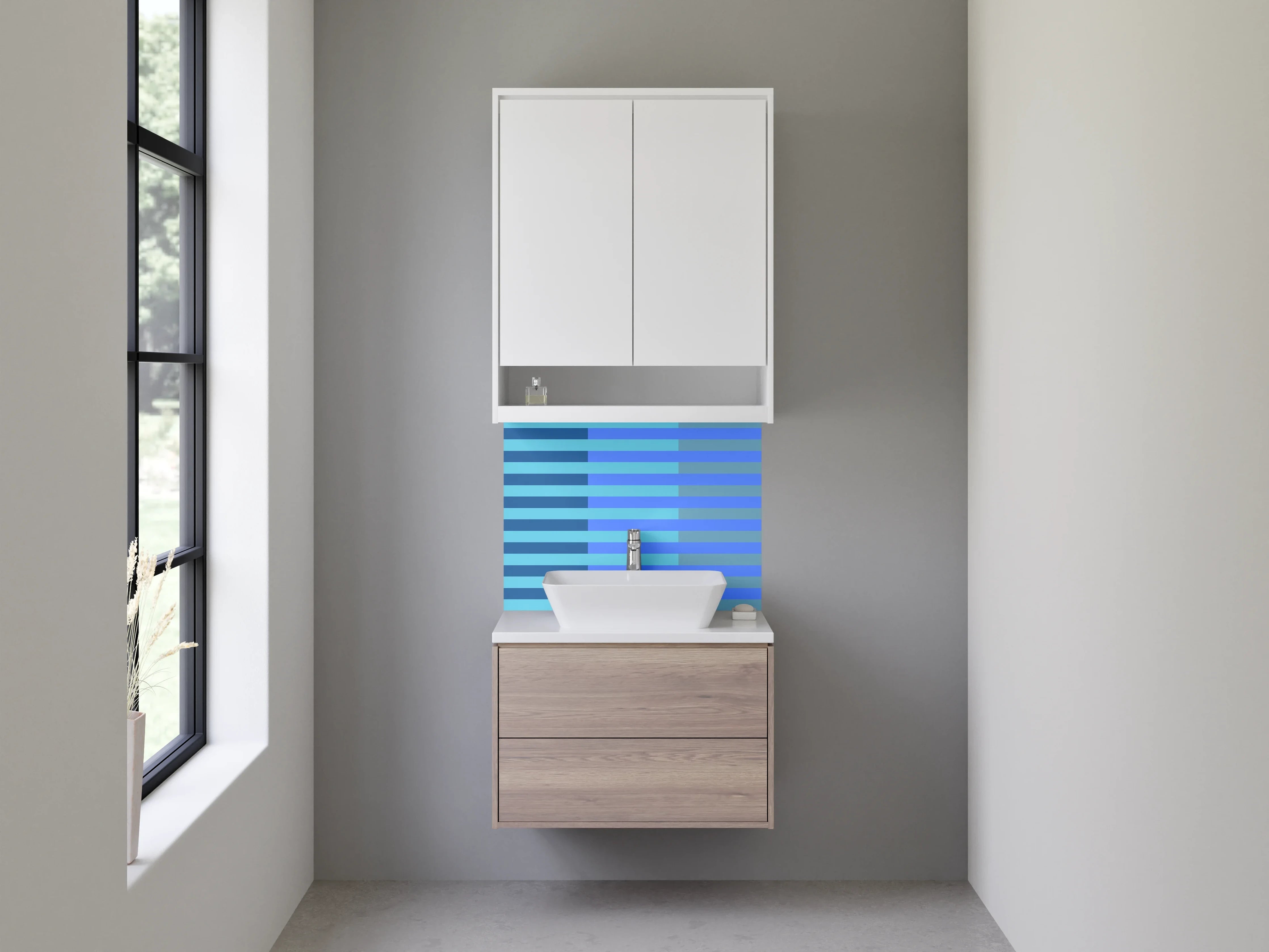Waschbecken-Rückwand - Elegante Grautöne für dein Bad