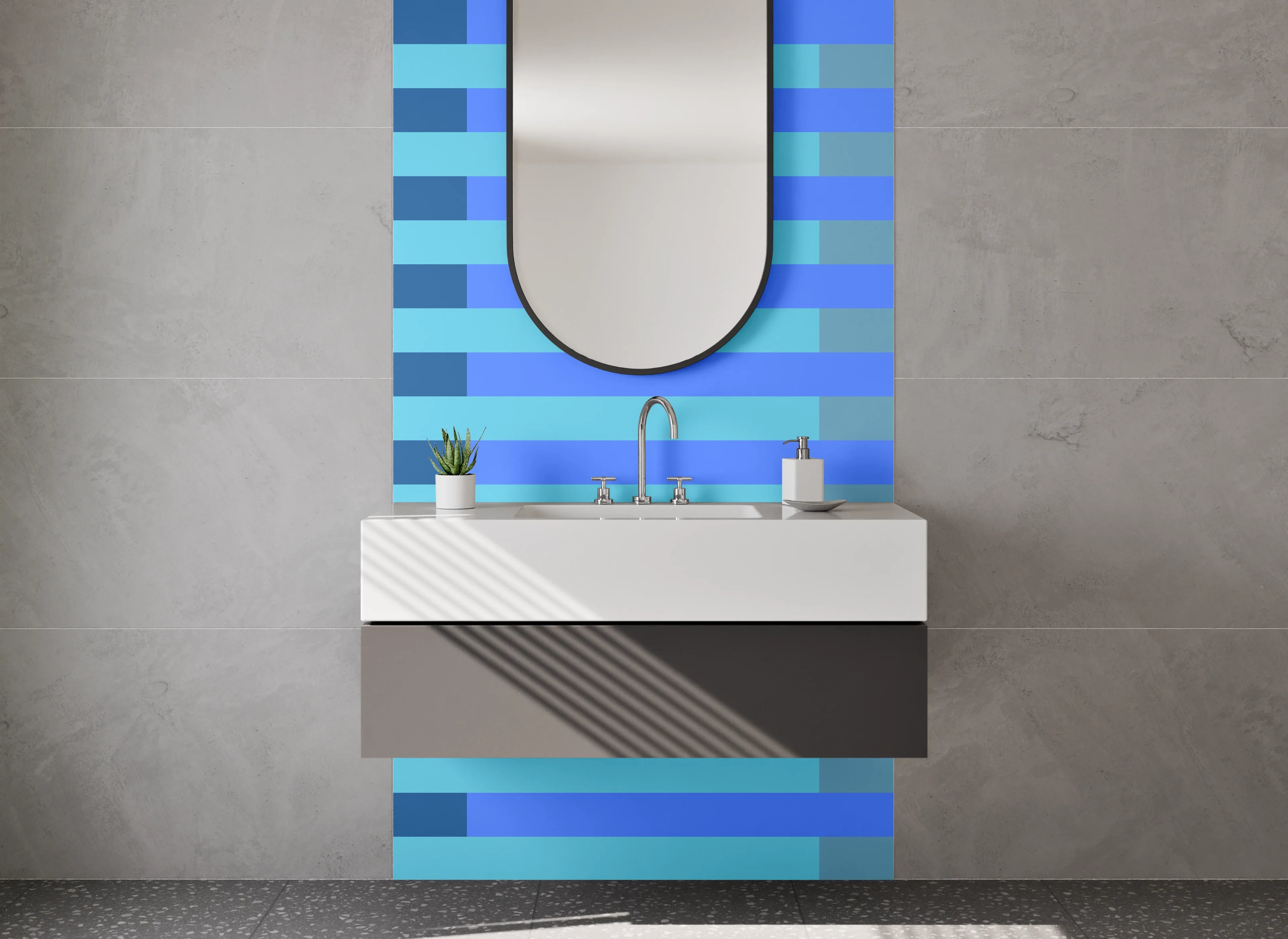 Waschbecken-Rückwand - Elegante Grautöne für dein Bad