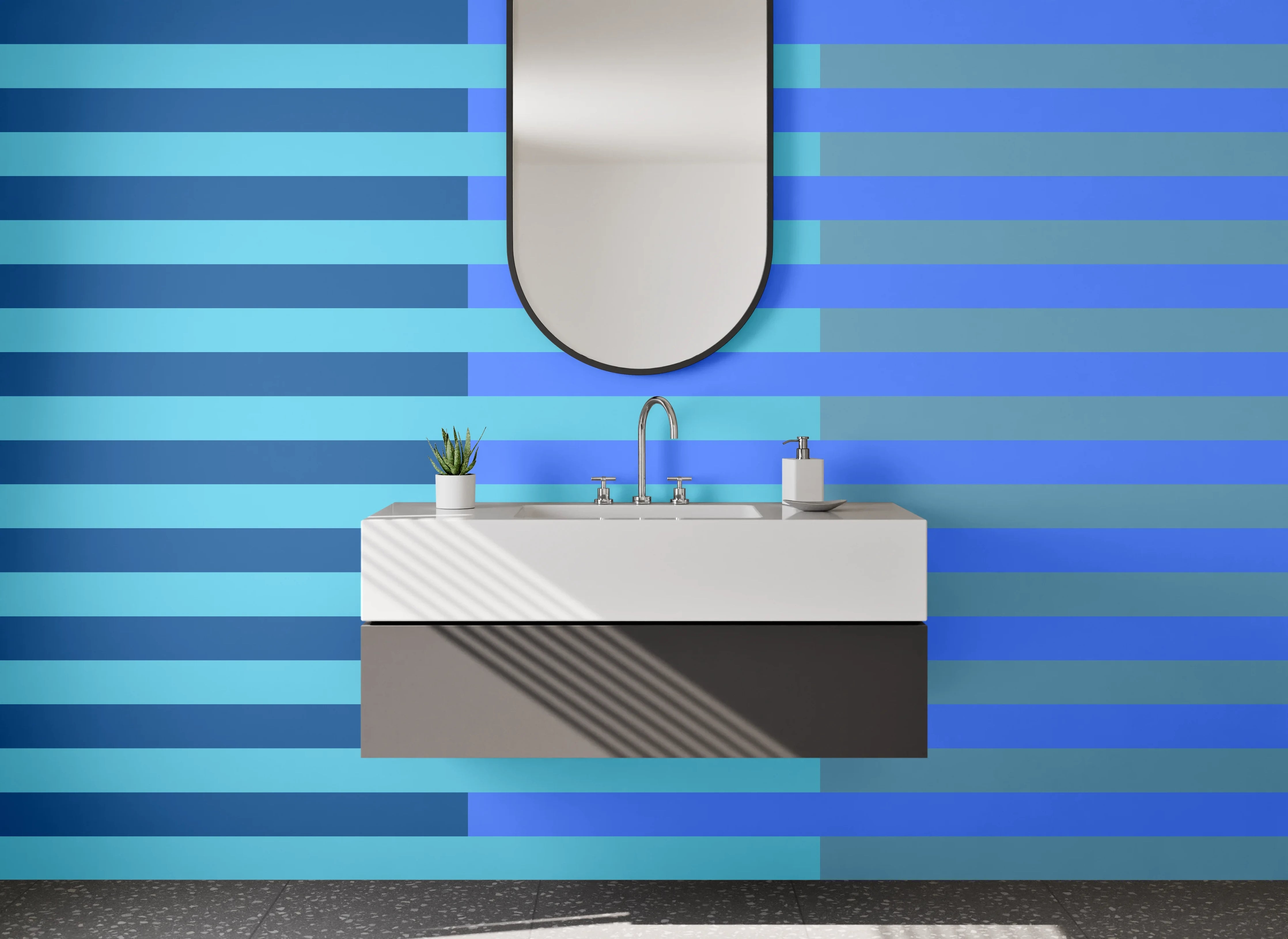 Waschbecken-Rückwand - Elegante Grautöne für dein Bad