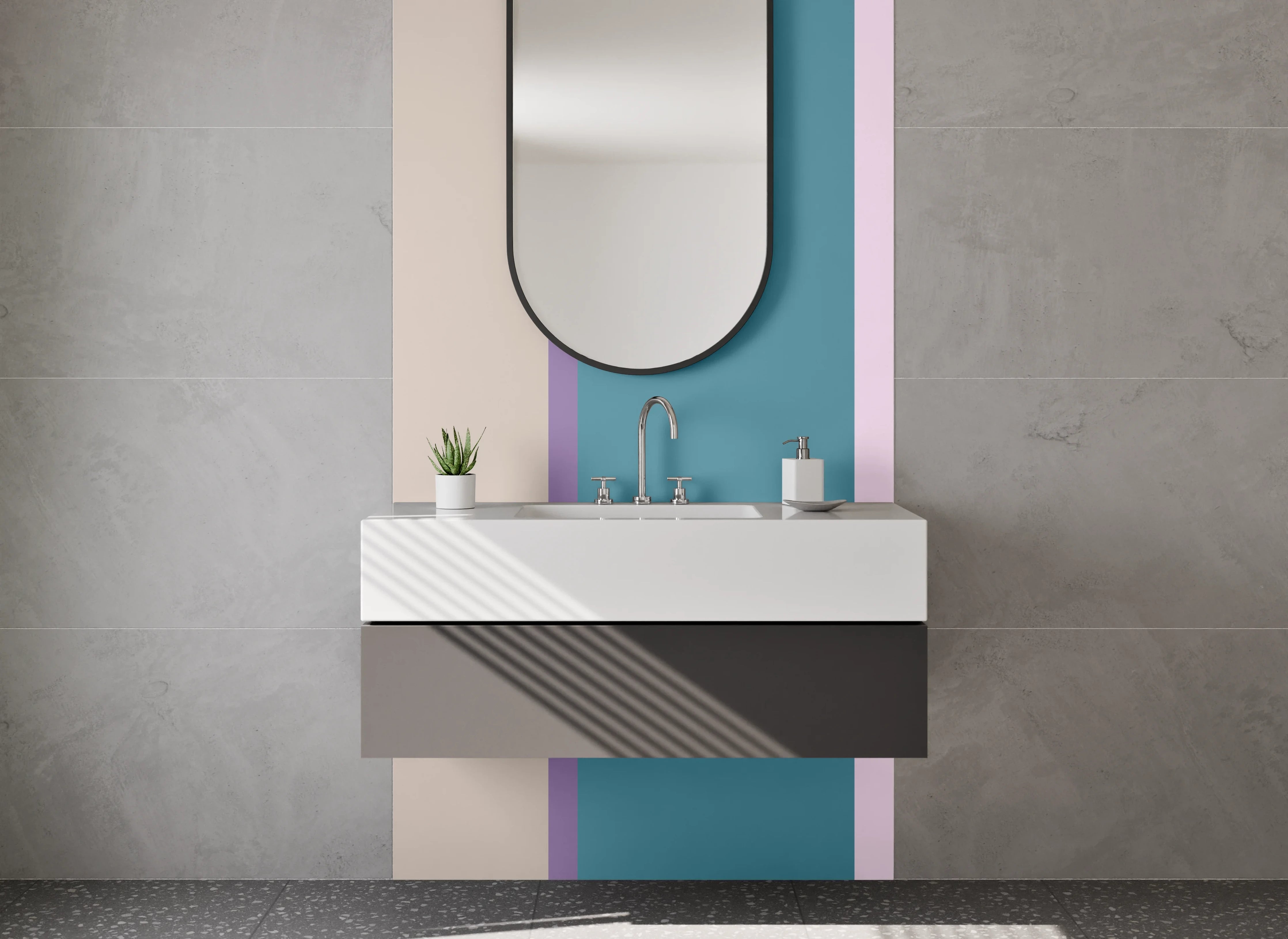 Waschbecken-Rückwand - Elegante Grautöne für dein Badezimmer-Design