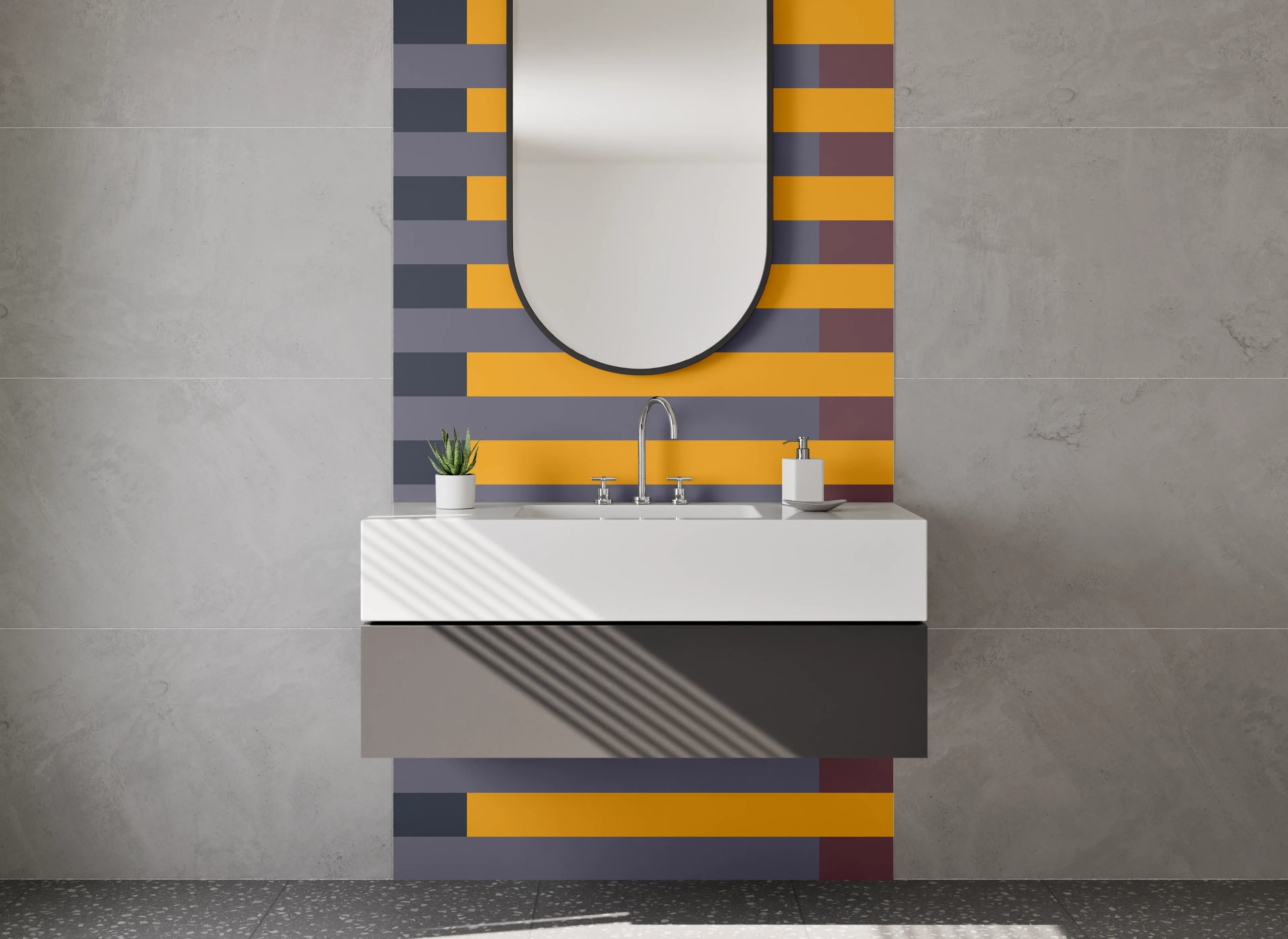 Waschbecken-Rückwand - Elegante Grautöne für dein Badezimmer