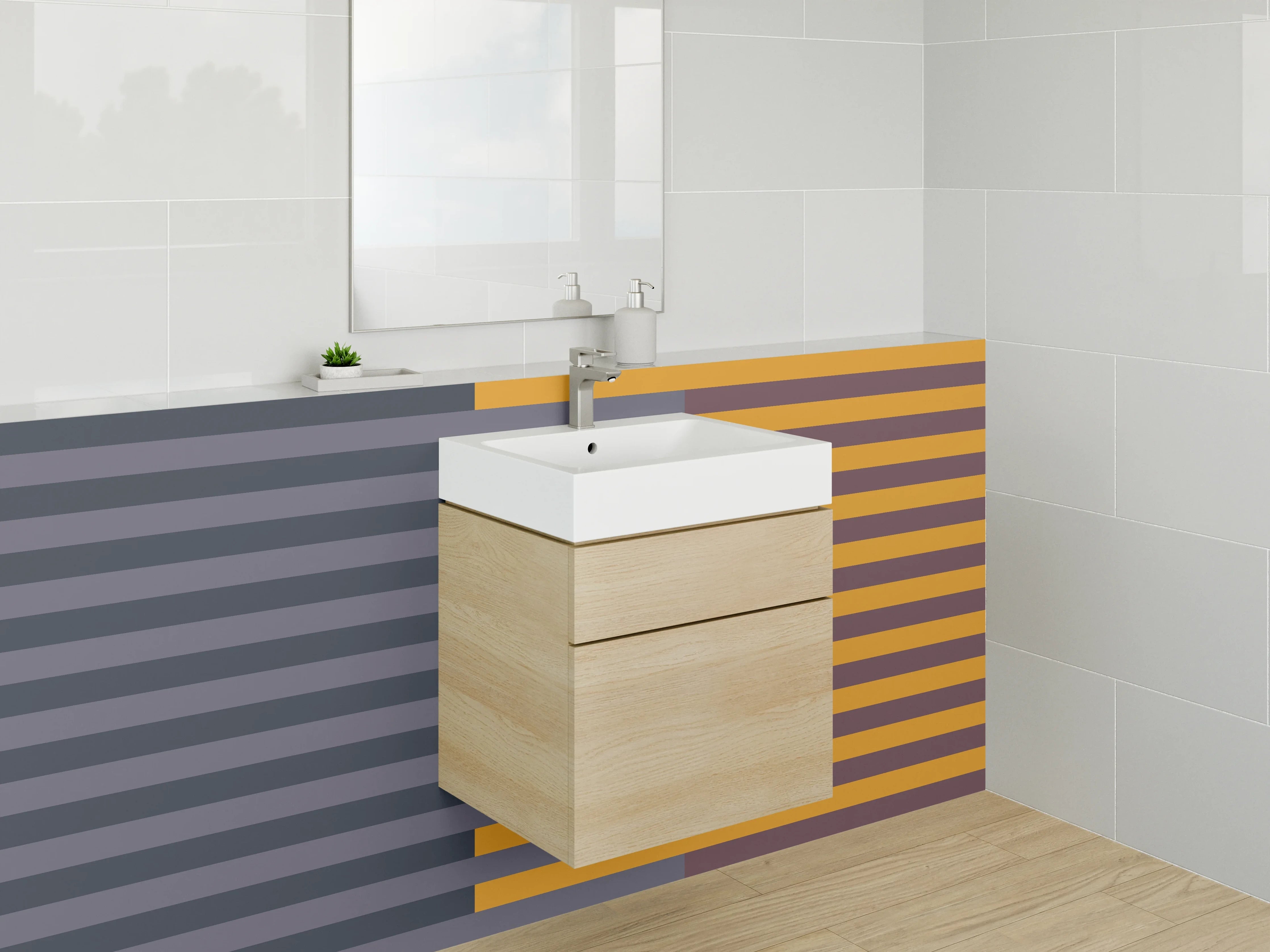 Waschbecken-Rückwand - Elegante Grautöne für dein Badezimmer