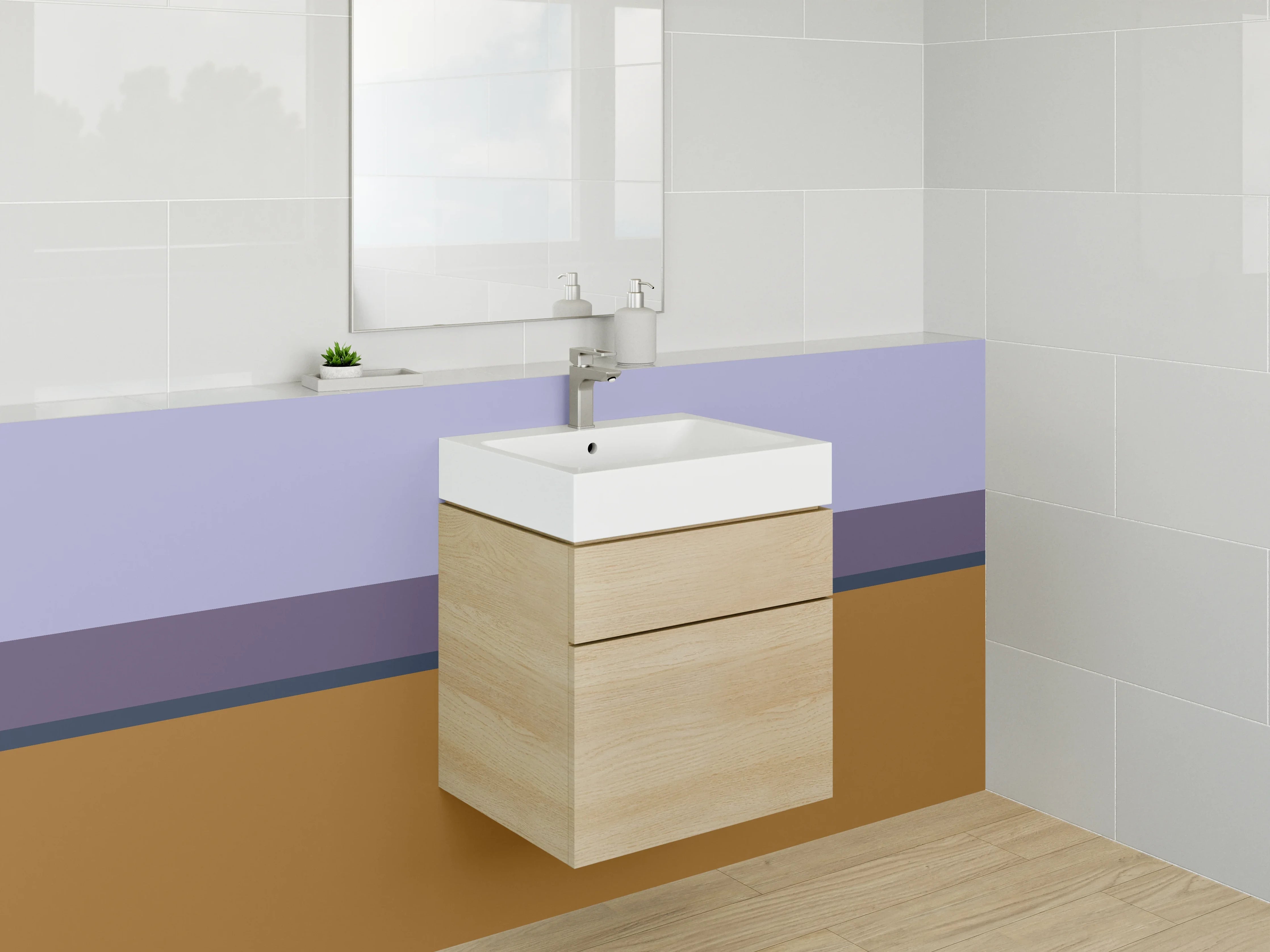 Waschbecken-Rückwand - Elegante Grautöne für dein Badezubehör