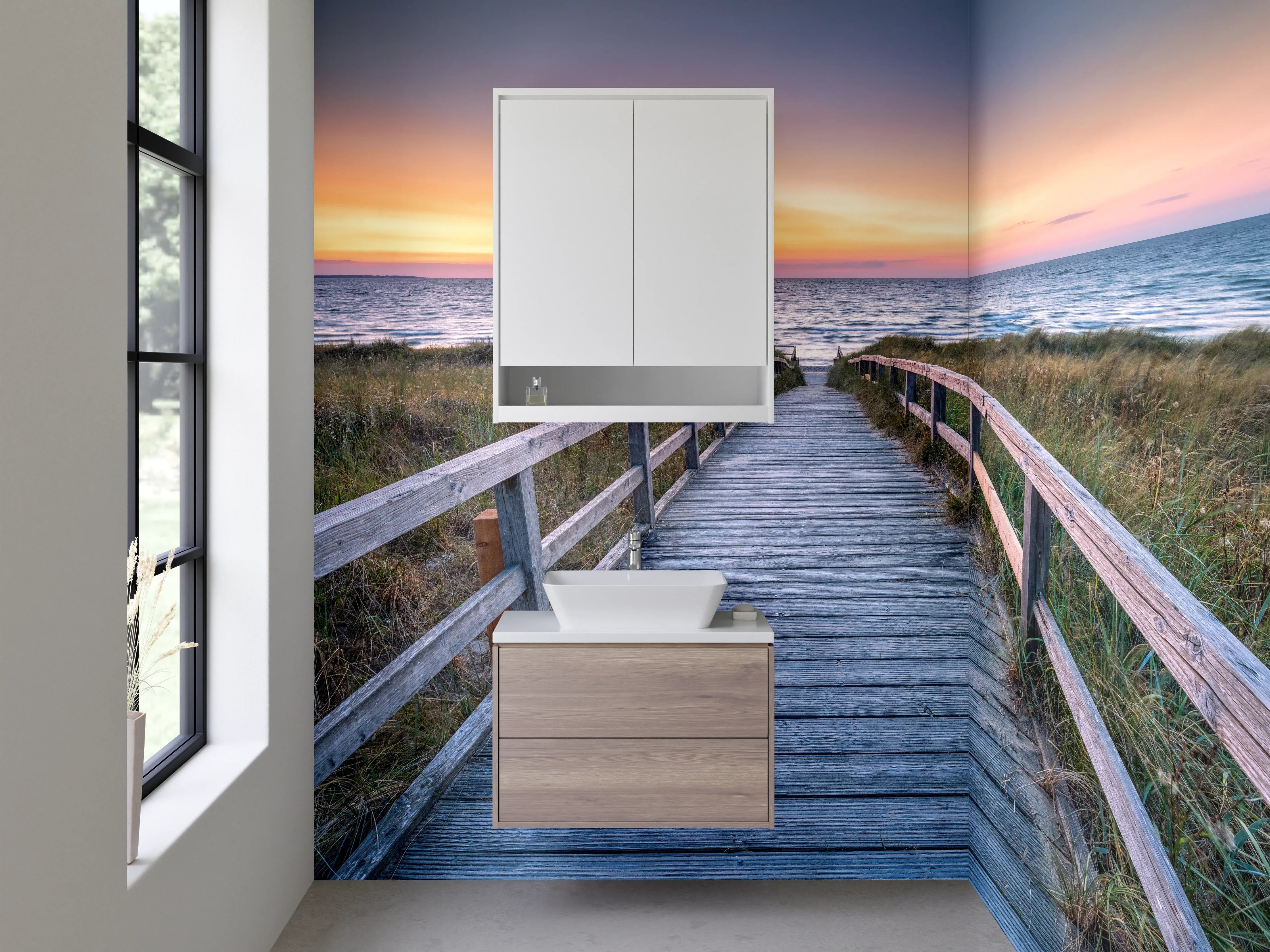 Waschbecken-Rückwand - Elegante Grautöne für moderne Bad-Rückwände