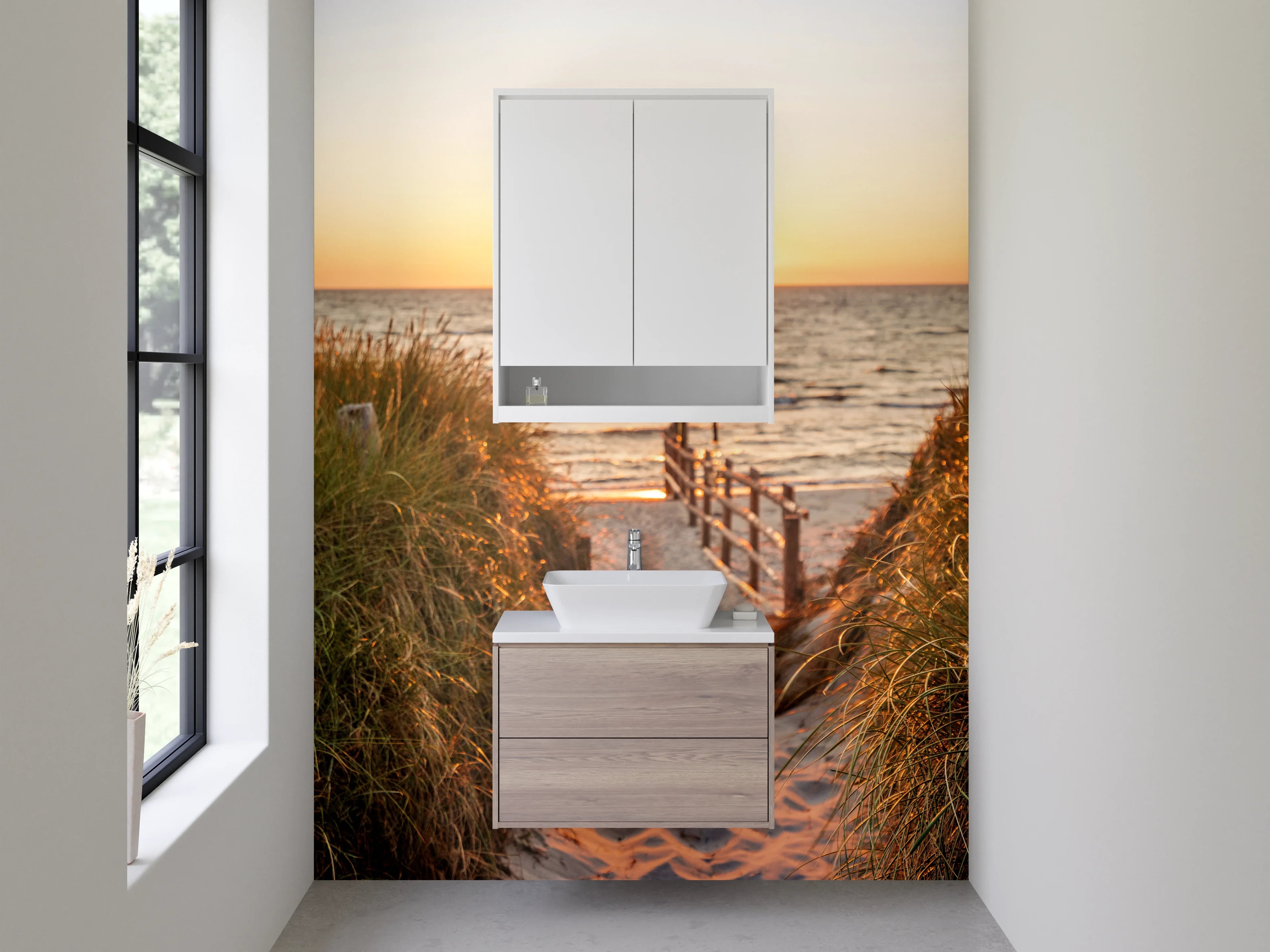 Waschbecken-Rückwand - Elegante Grautöne für moderne Waschrückwände