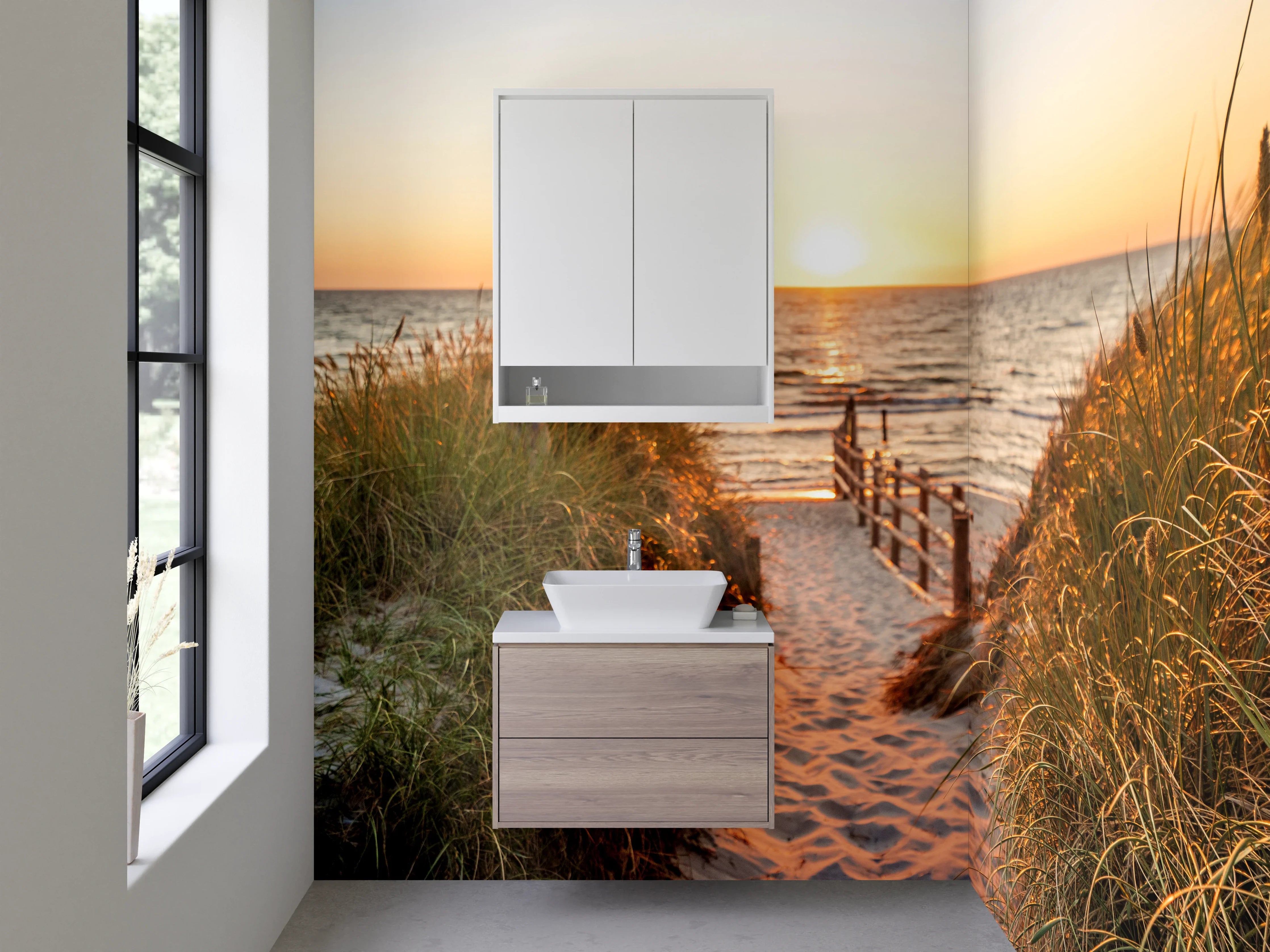 Waschbecken-Rückwand - Elegante Grautöne für moderne Waschrückwände