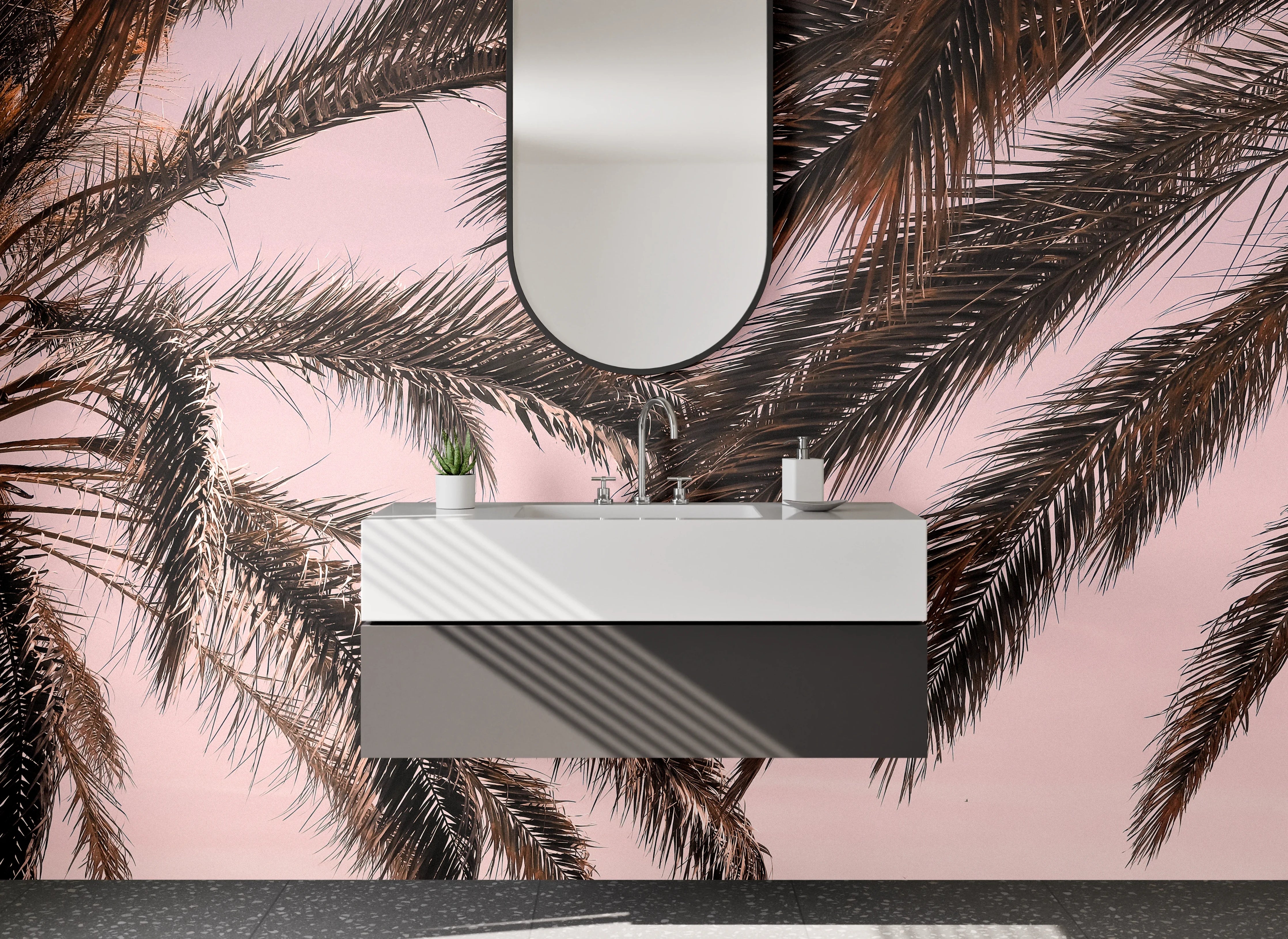 Waschbecken-Rückwand - Elegante Grautöne für modernes Baddesign