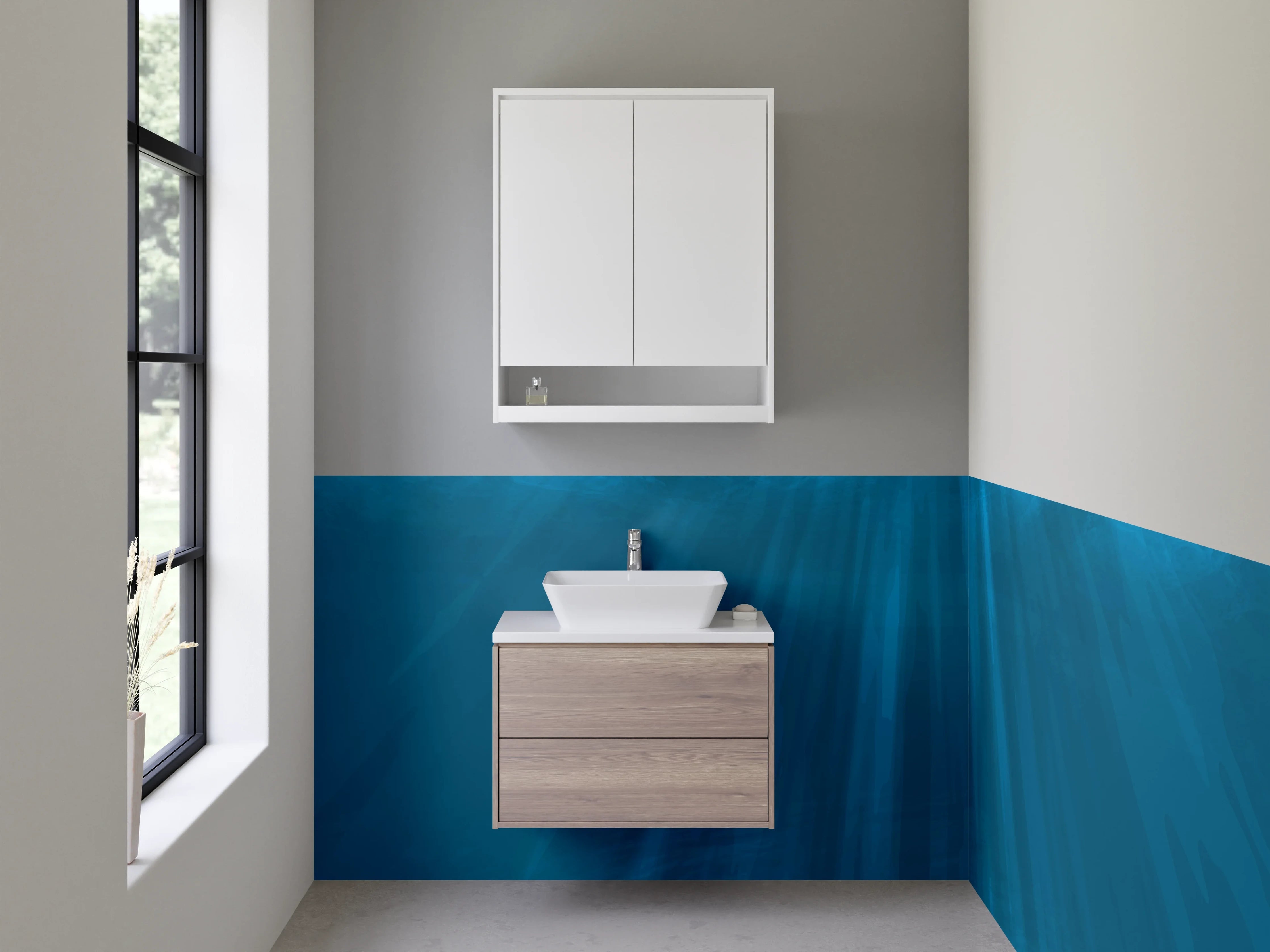 Waschbecken-Rückwand - Elegante Grautöne für zeitlose Badgestaltung