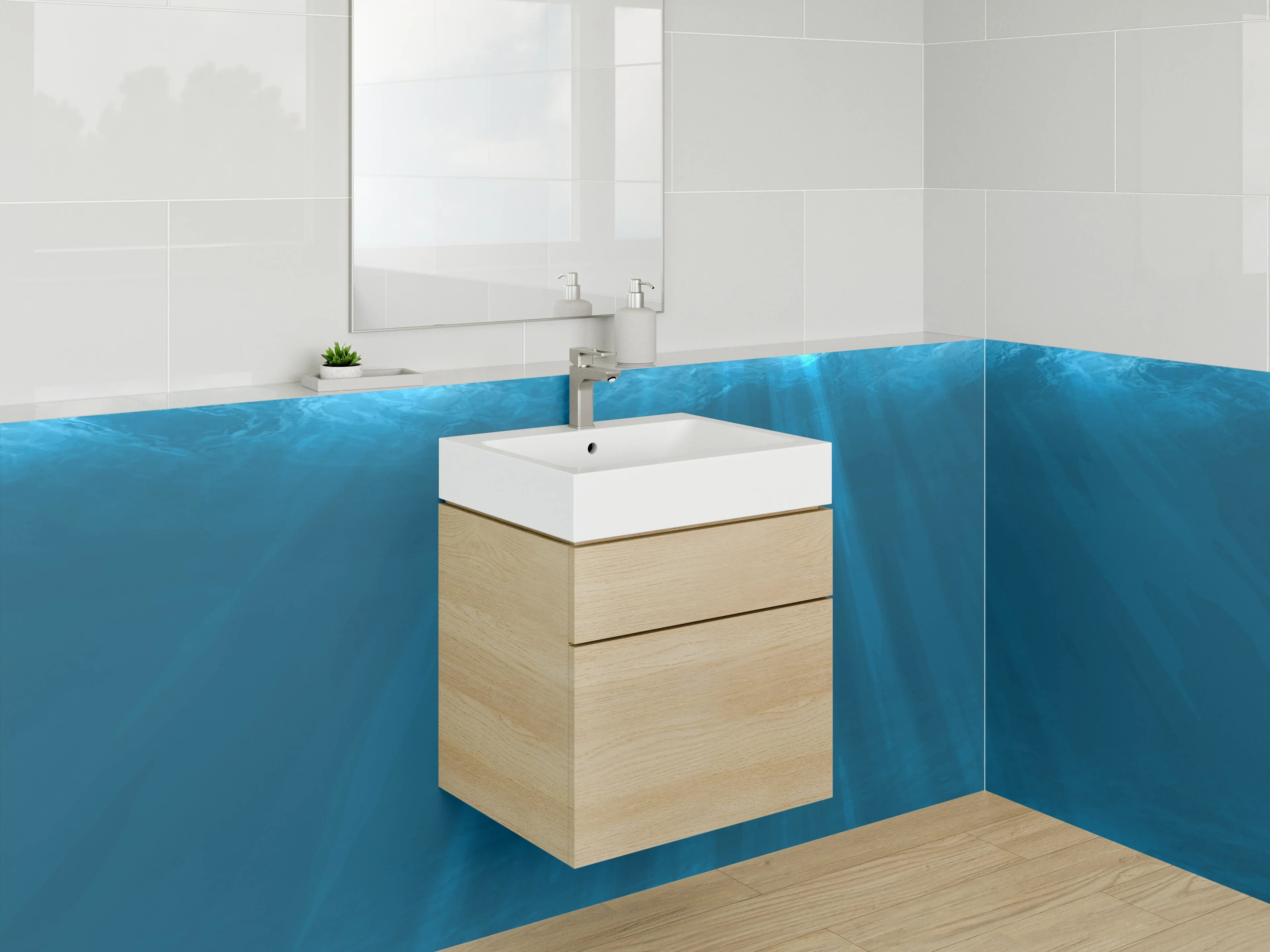 Waschbecken-Rückwand - Elegante Grautöne für zeitlose Badgestaltung