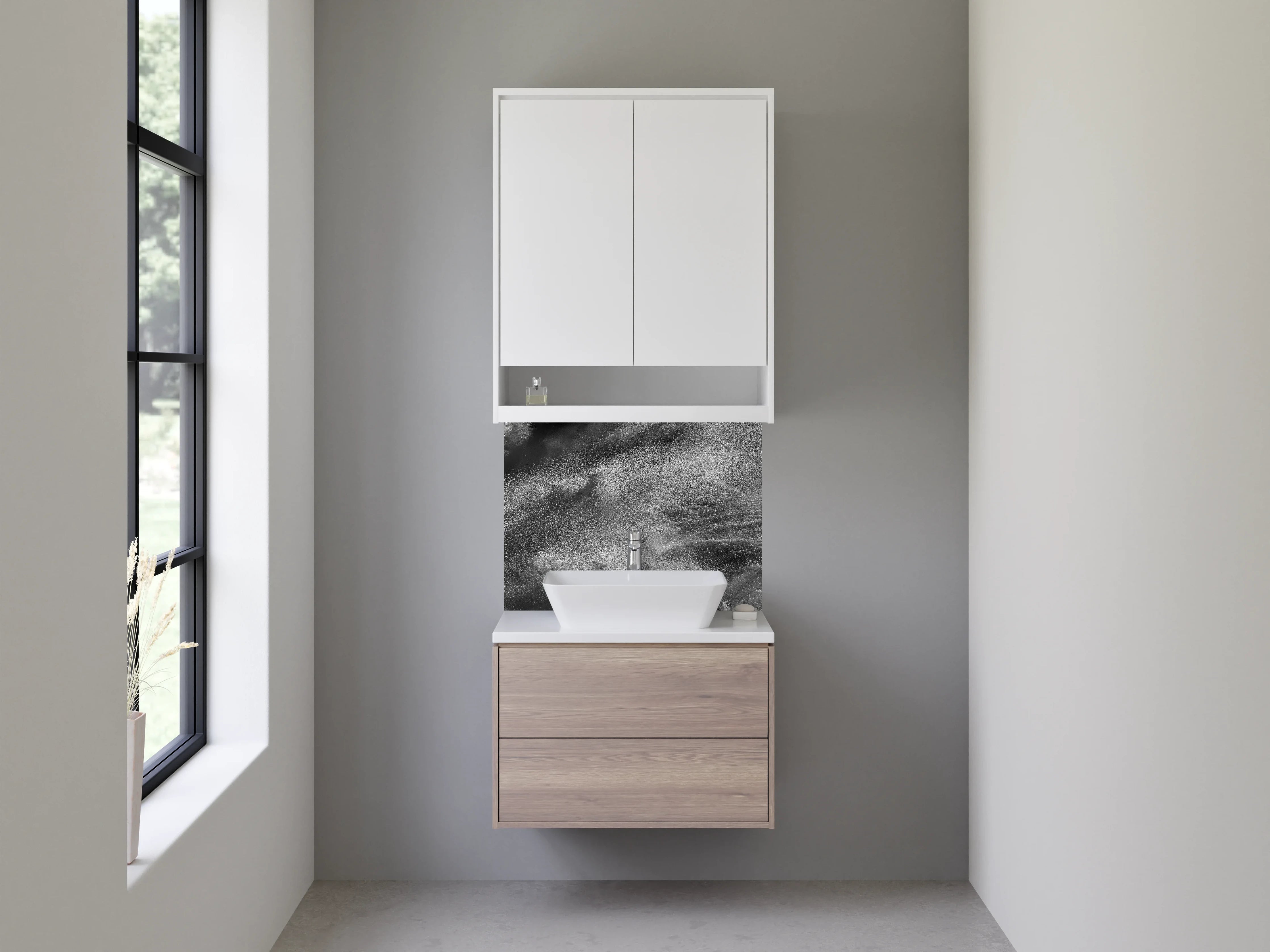 Waschbecken-Rückwand - Elegante Grauton-Backwände für dein Bad