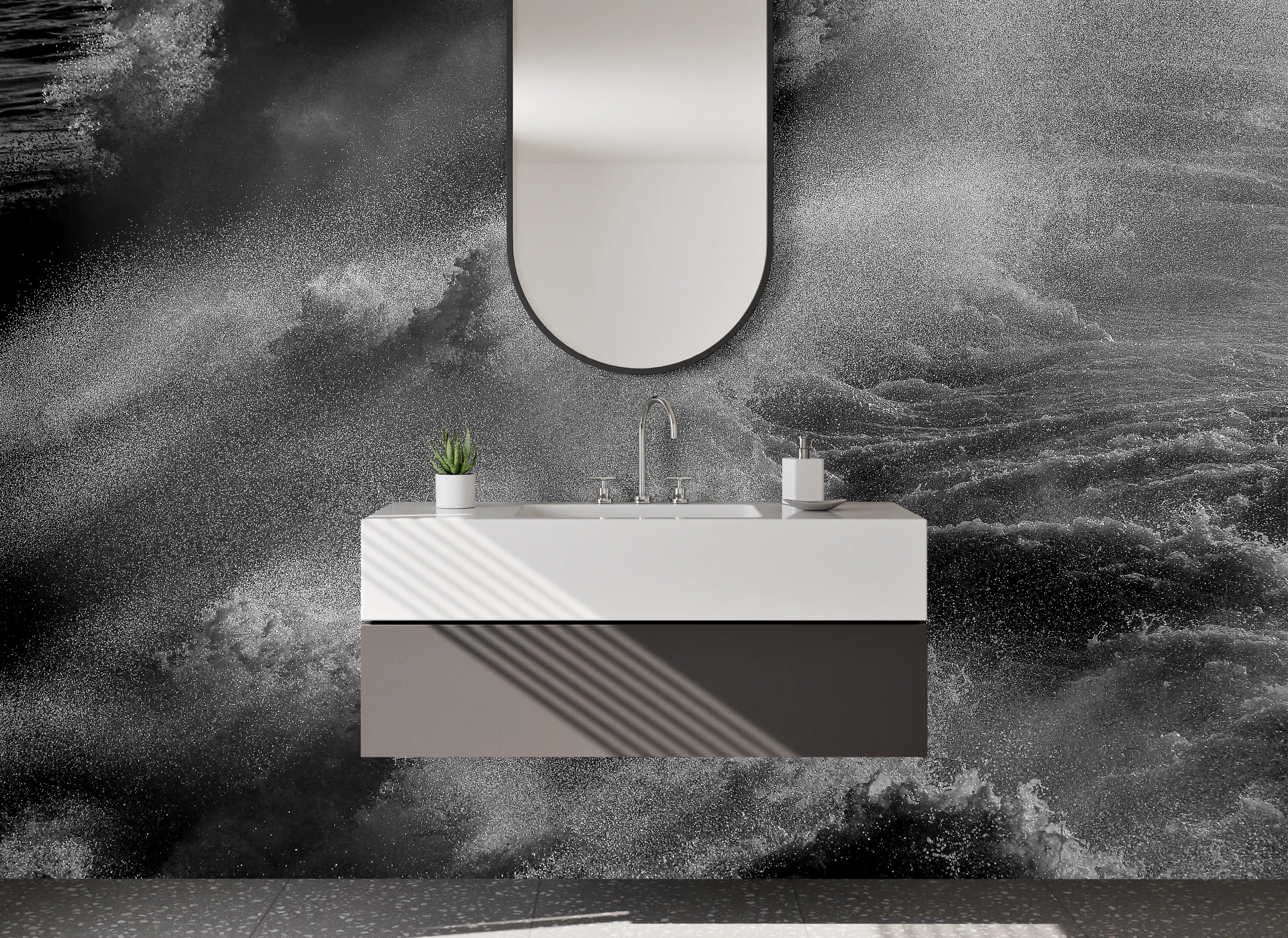 Waschbecken-Rückwand - Elegante Grauton-Backwände für dein Bad