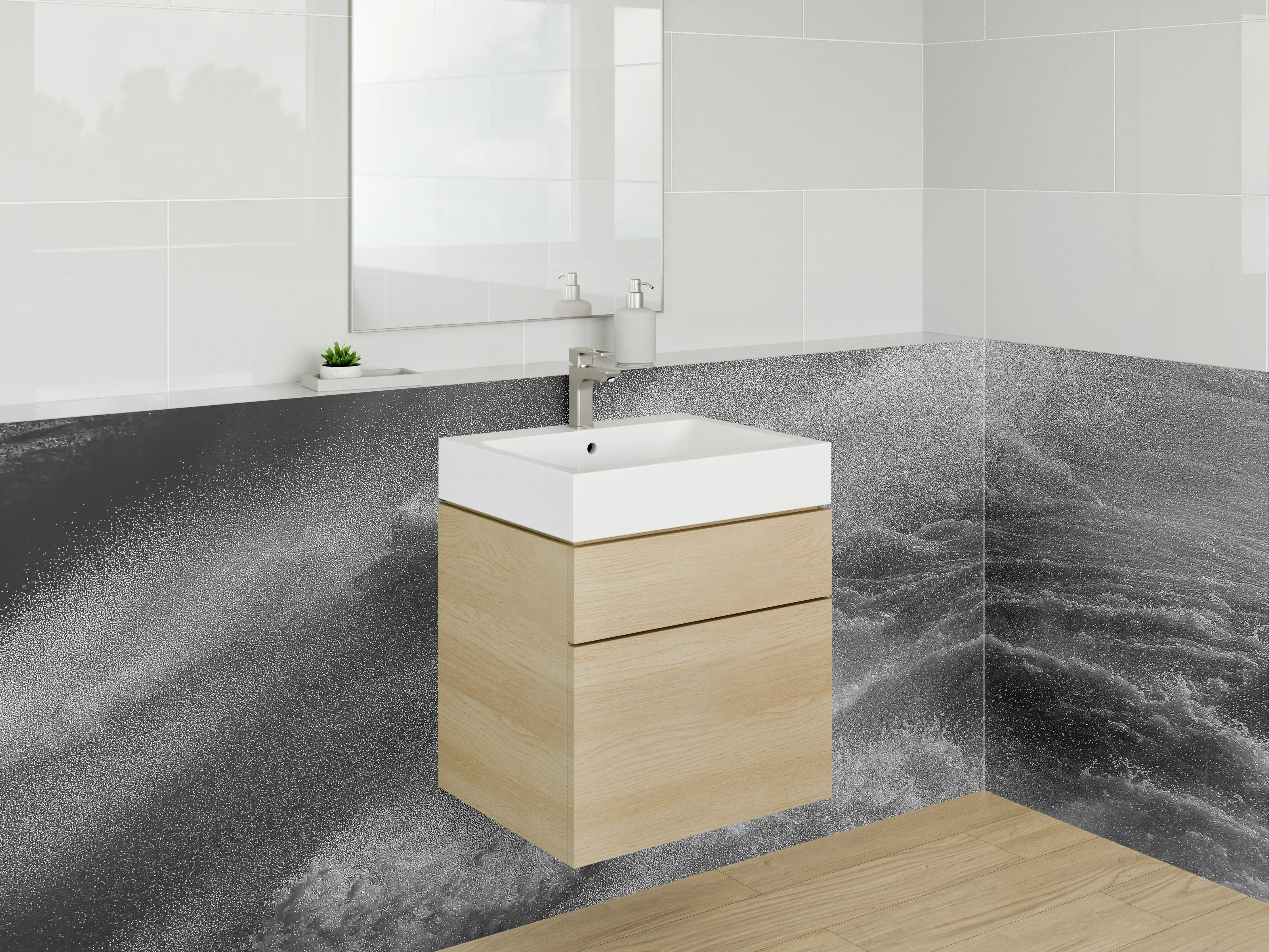Waschbecken-Rückwand - Elegante Grauton-Backwände für dein Bad