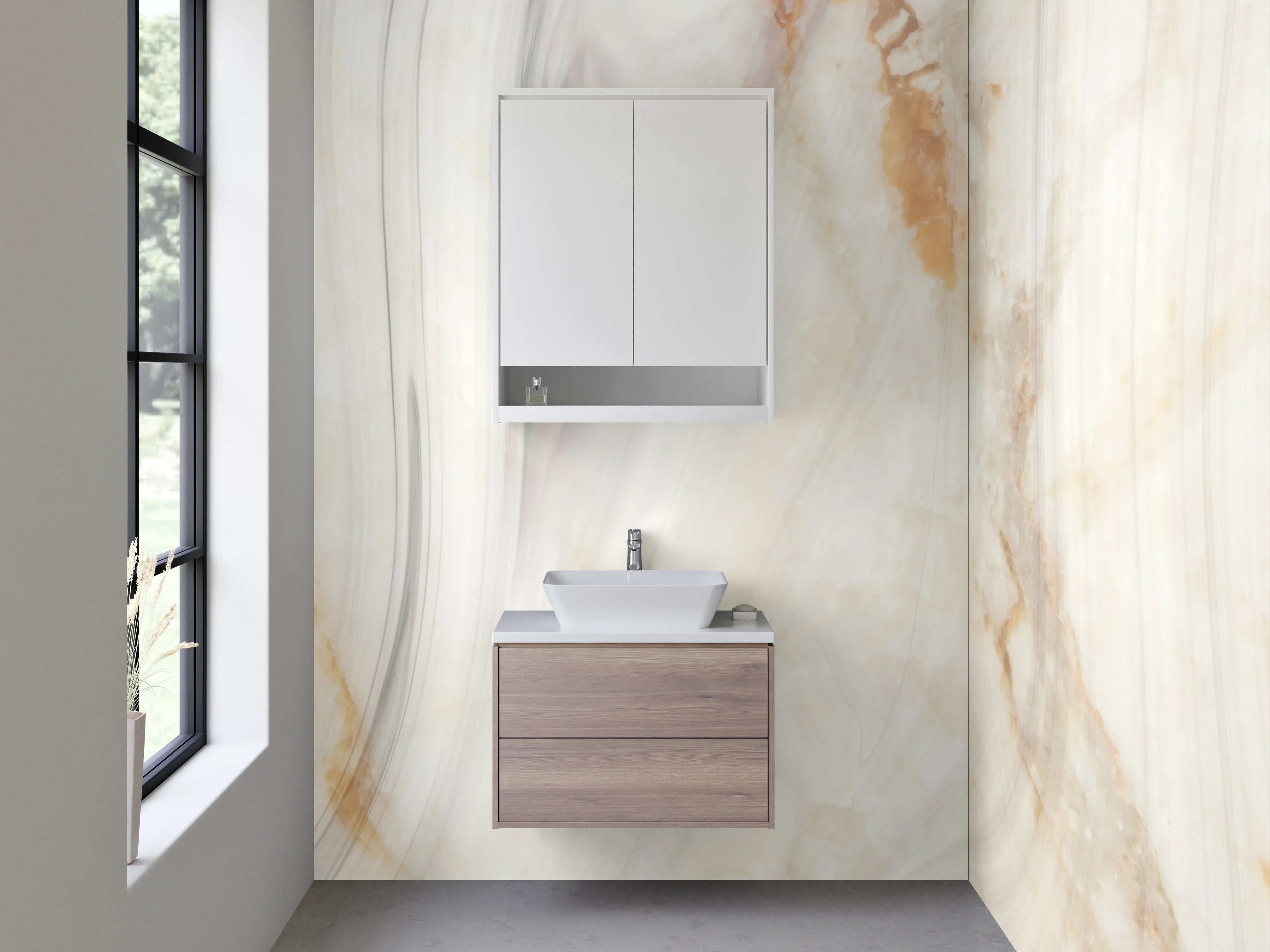 Waschbecken-Rückwand - Elegante Marmor-Optik für Dein Bad