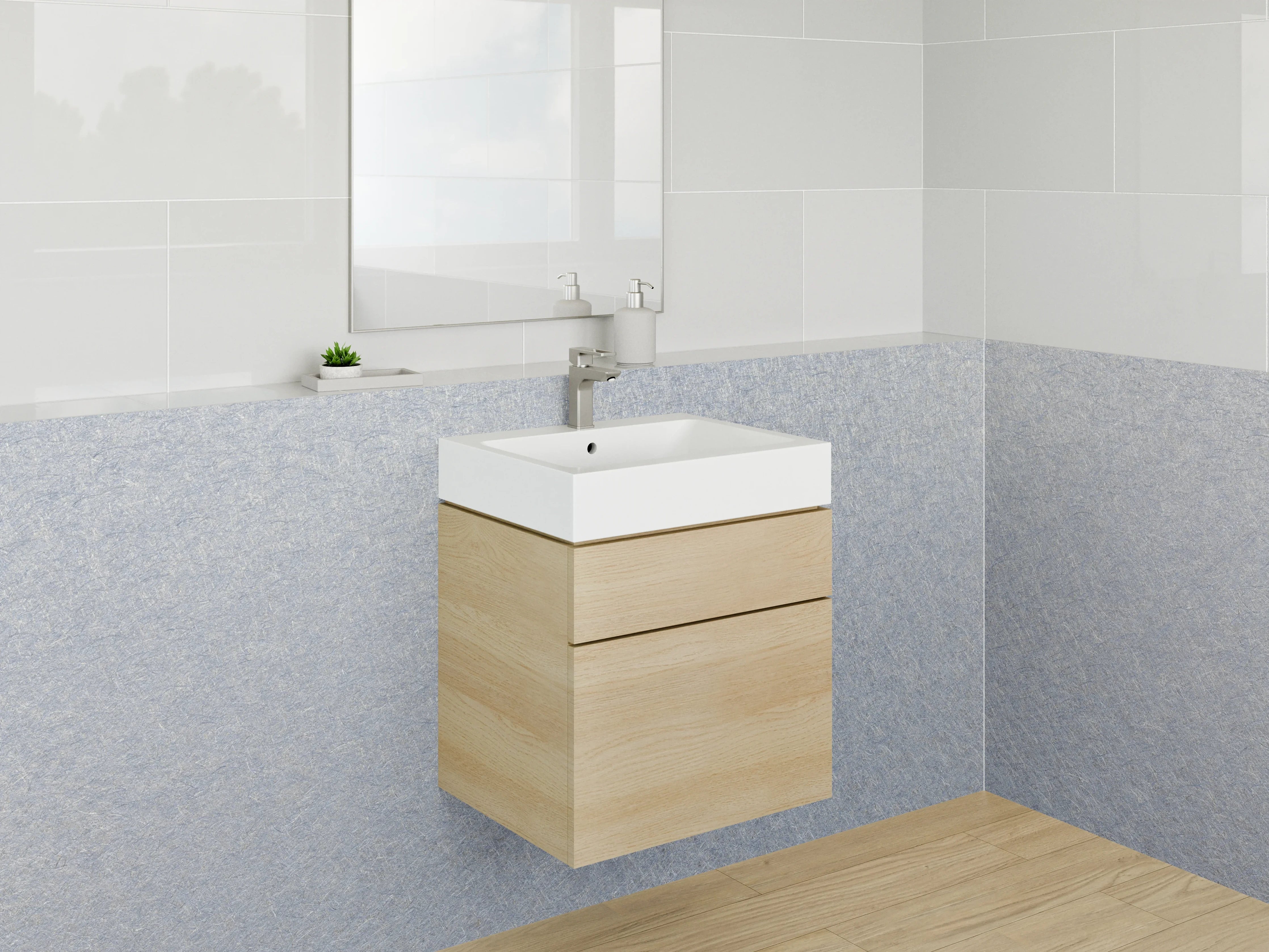 Waschbecken-Rückwand - Elegante silber-graue Struktur Oberfläche