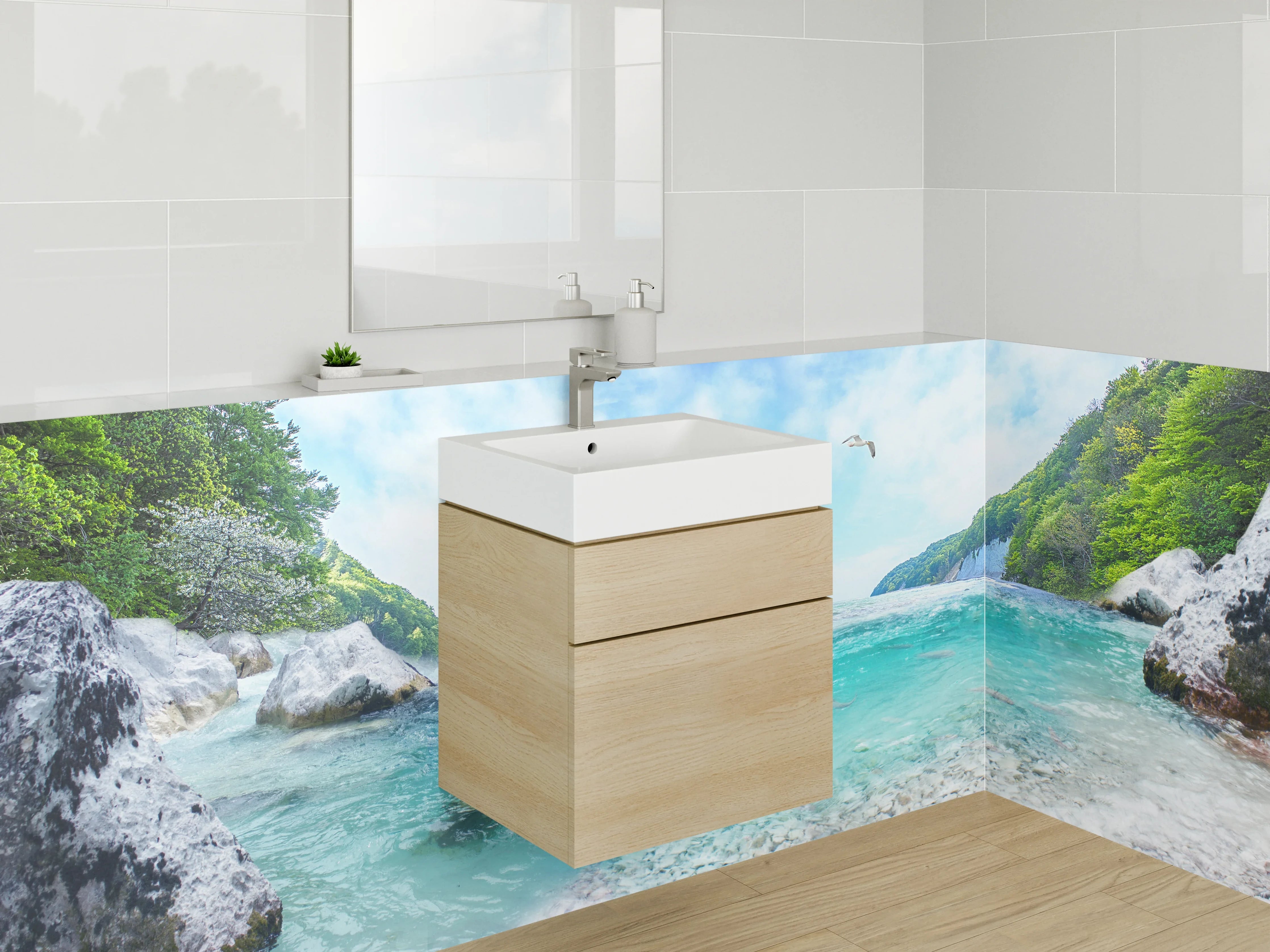 Waschbecken-Rückwand - Faszination Meerblick Panorama Motiv