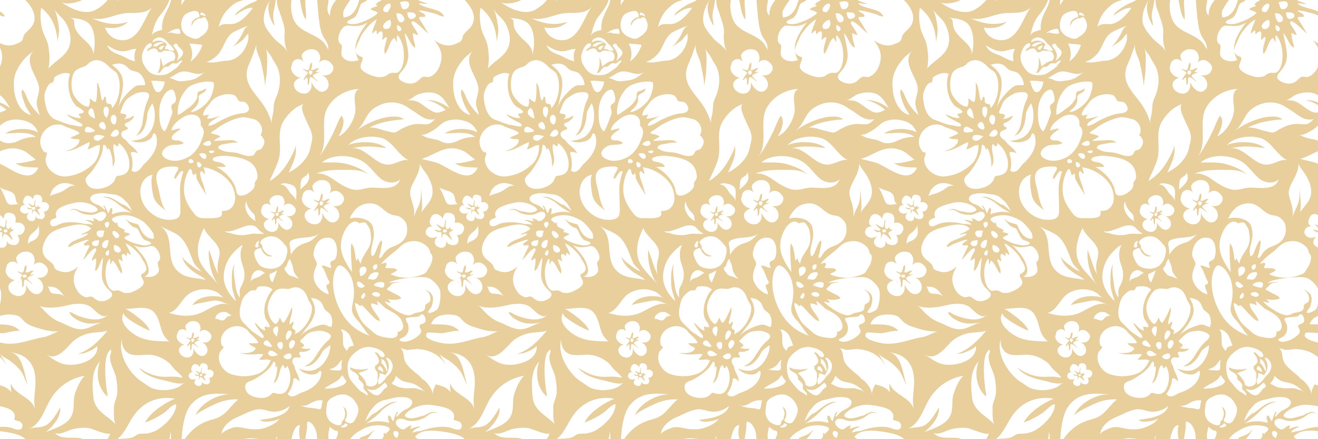 Waschbecken-Rückwand-Florales Blütenmuster Beige Weiß
