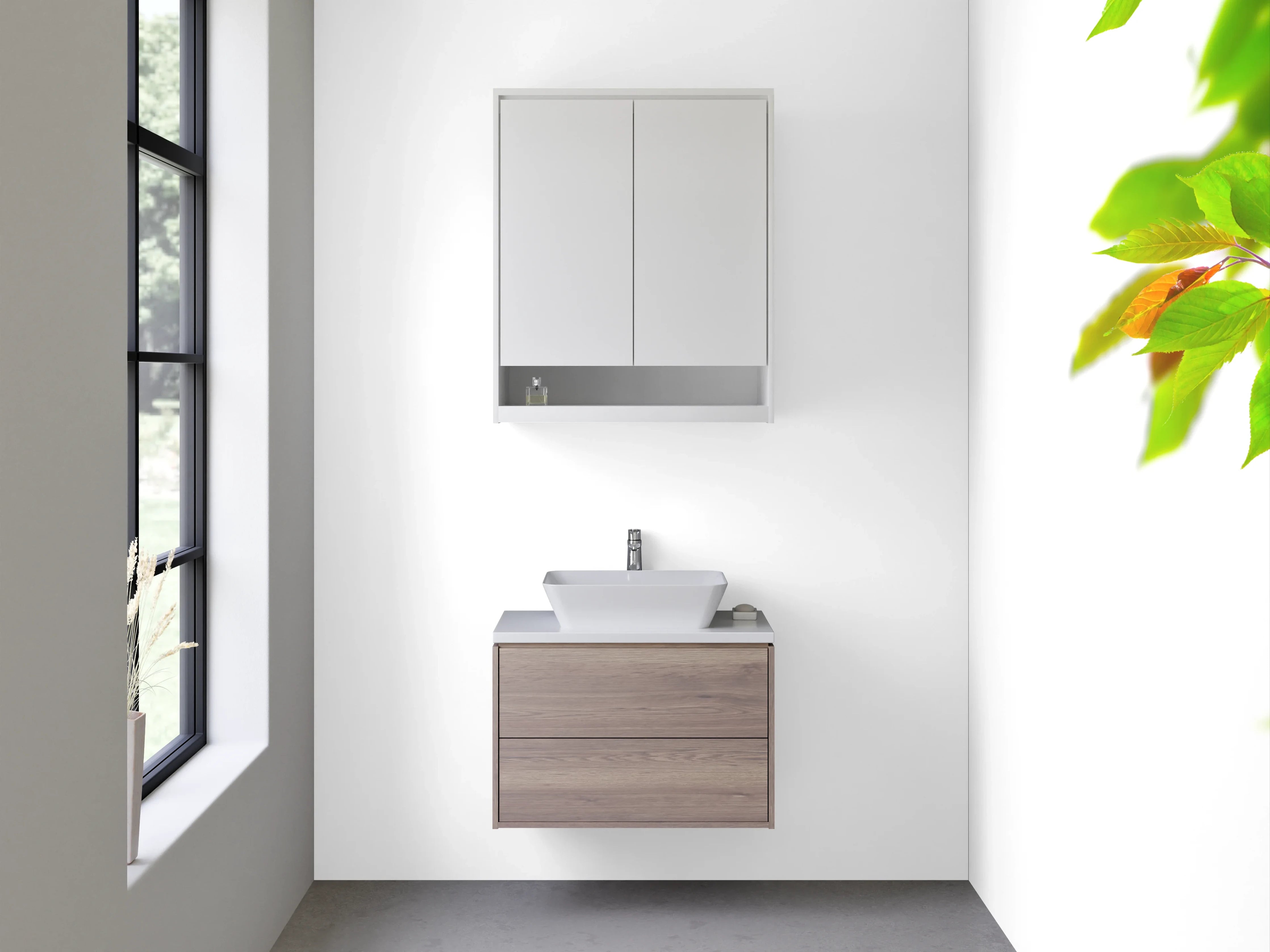 Waschbecken-Rückwand - Frühlingshafte Blüten und Blätter