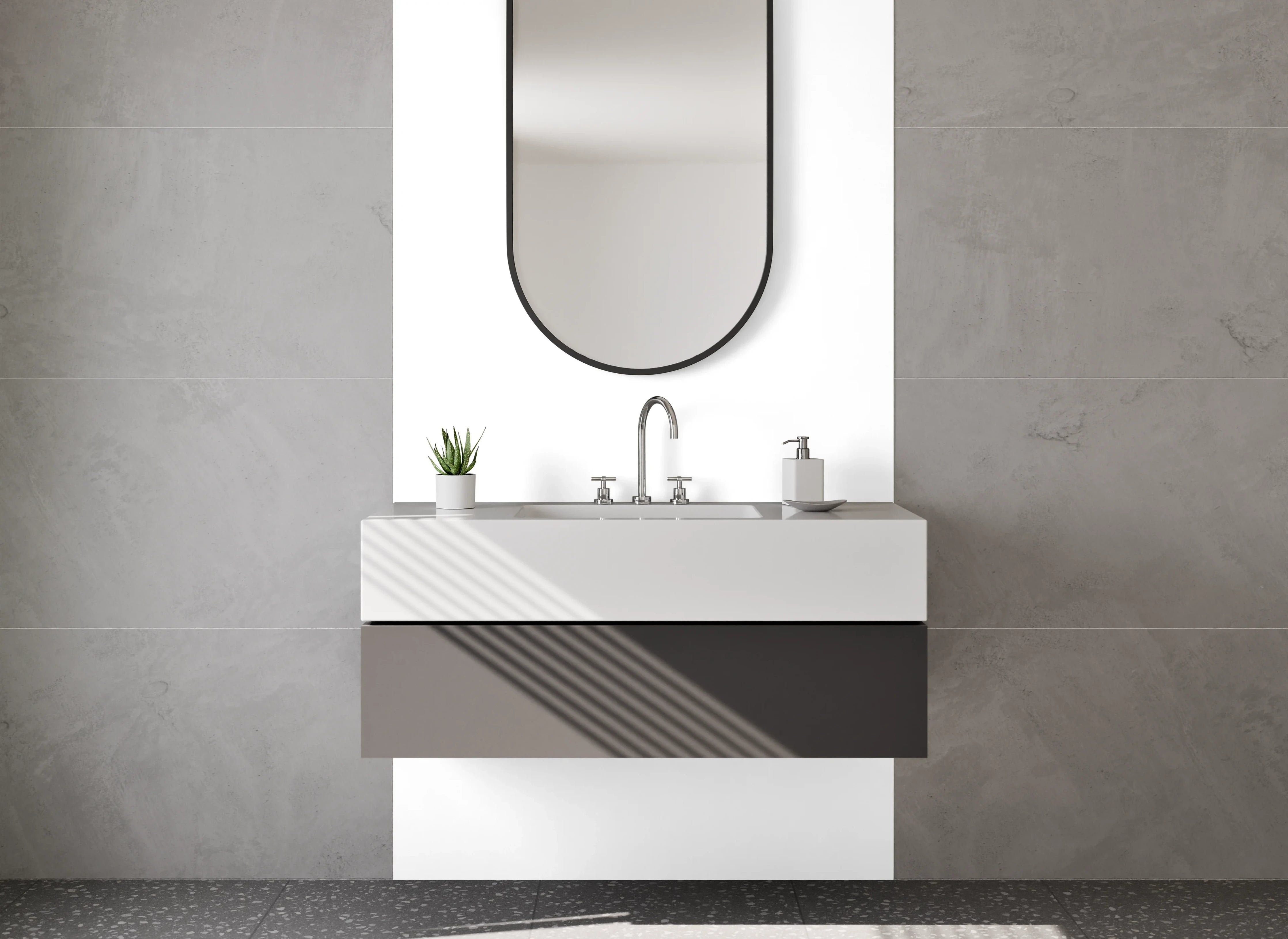 Waschbecken-Rückwand - Frühlingshafte Blüten und Blätter