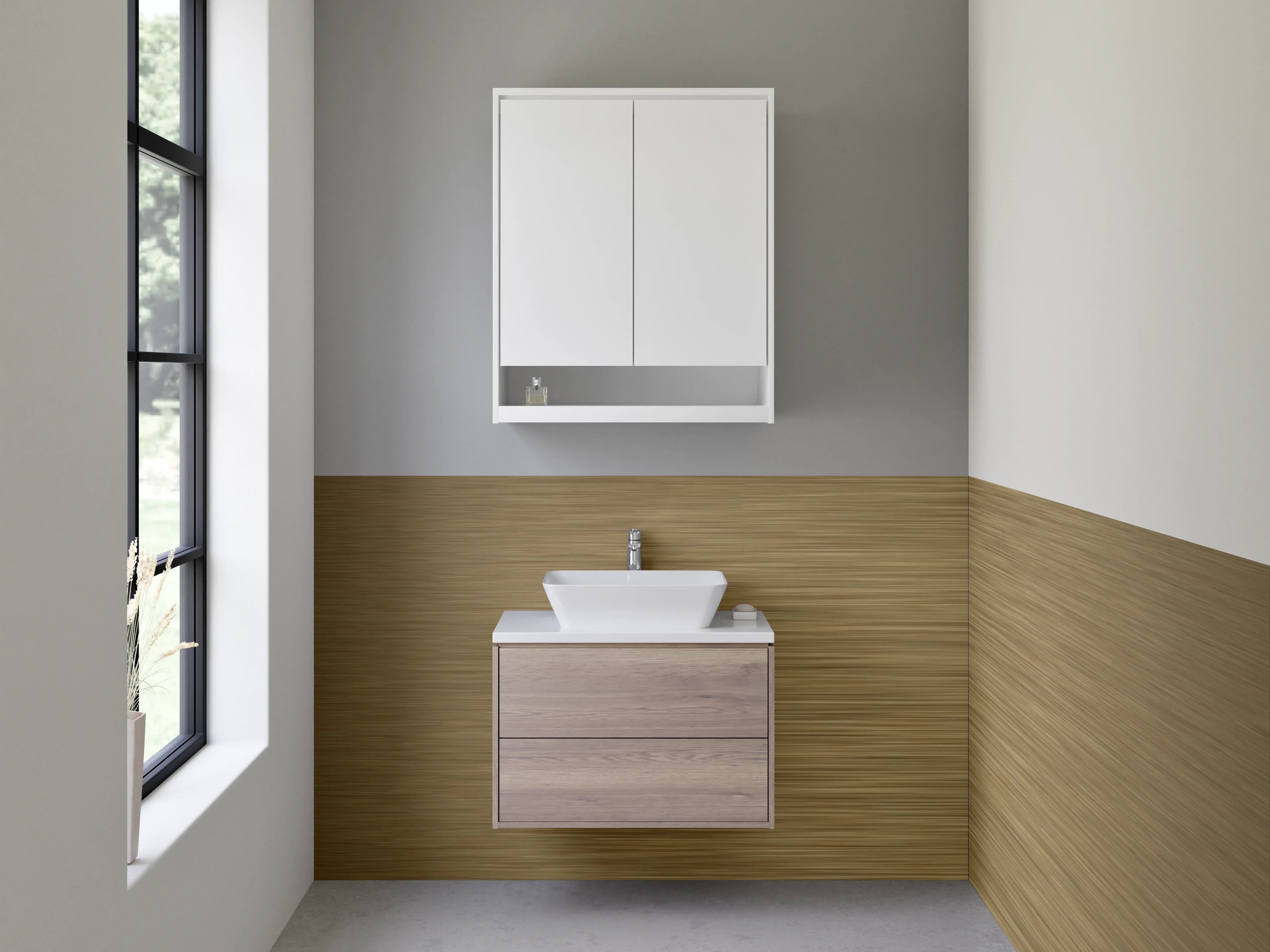 Waschbecken-Rückwand - Gebürstete Goldoptik Struktur