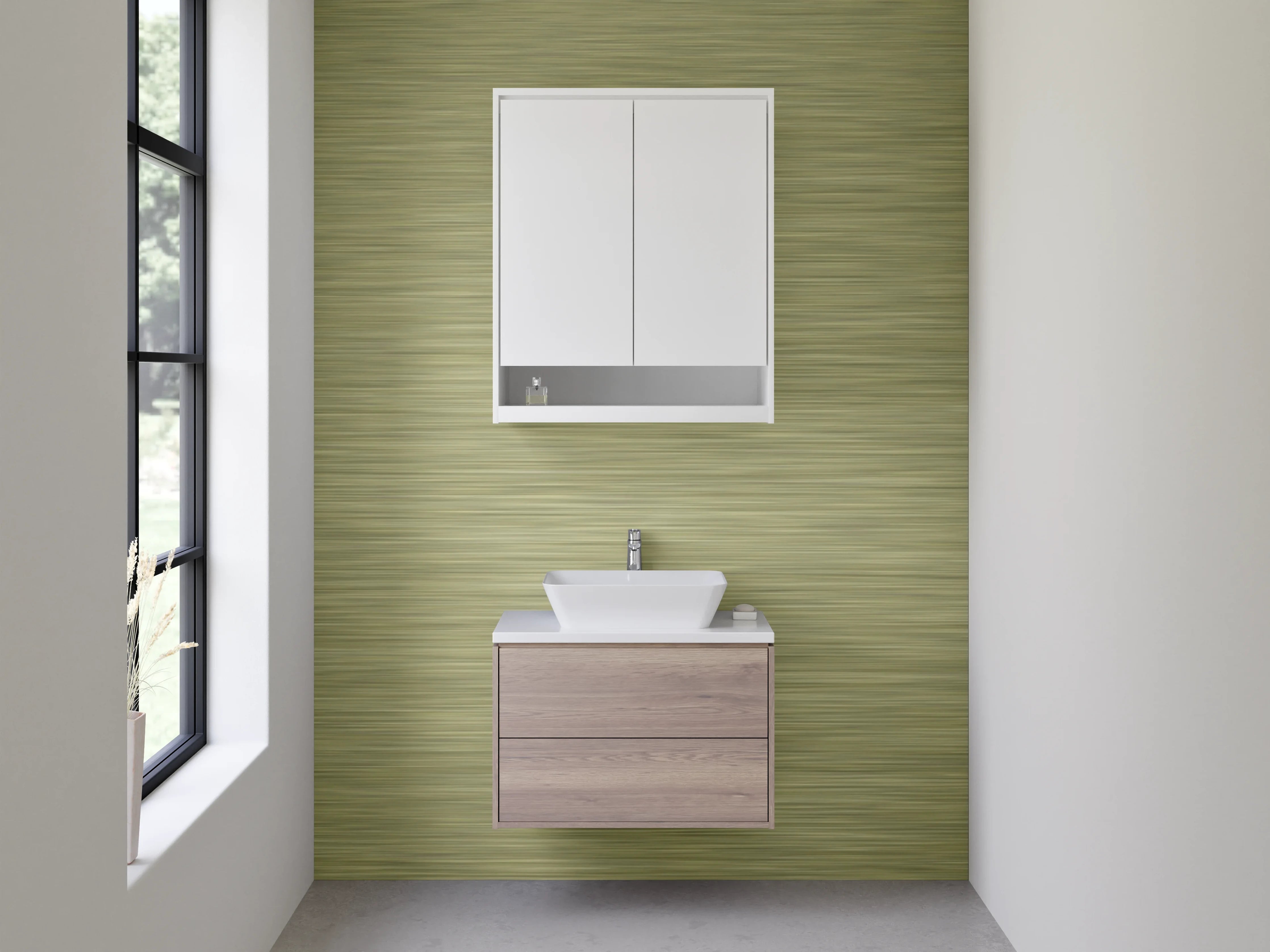 Waschbecken-Rückwand - Gebürstete gold-grüne Metalloptik