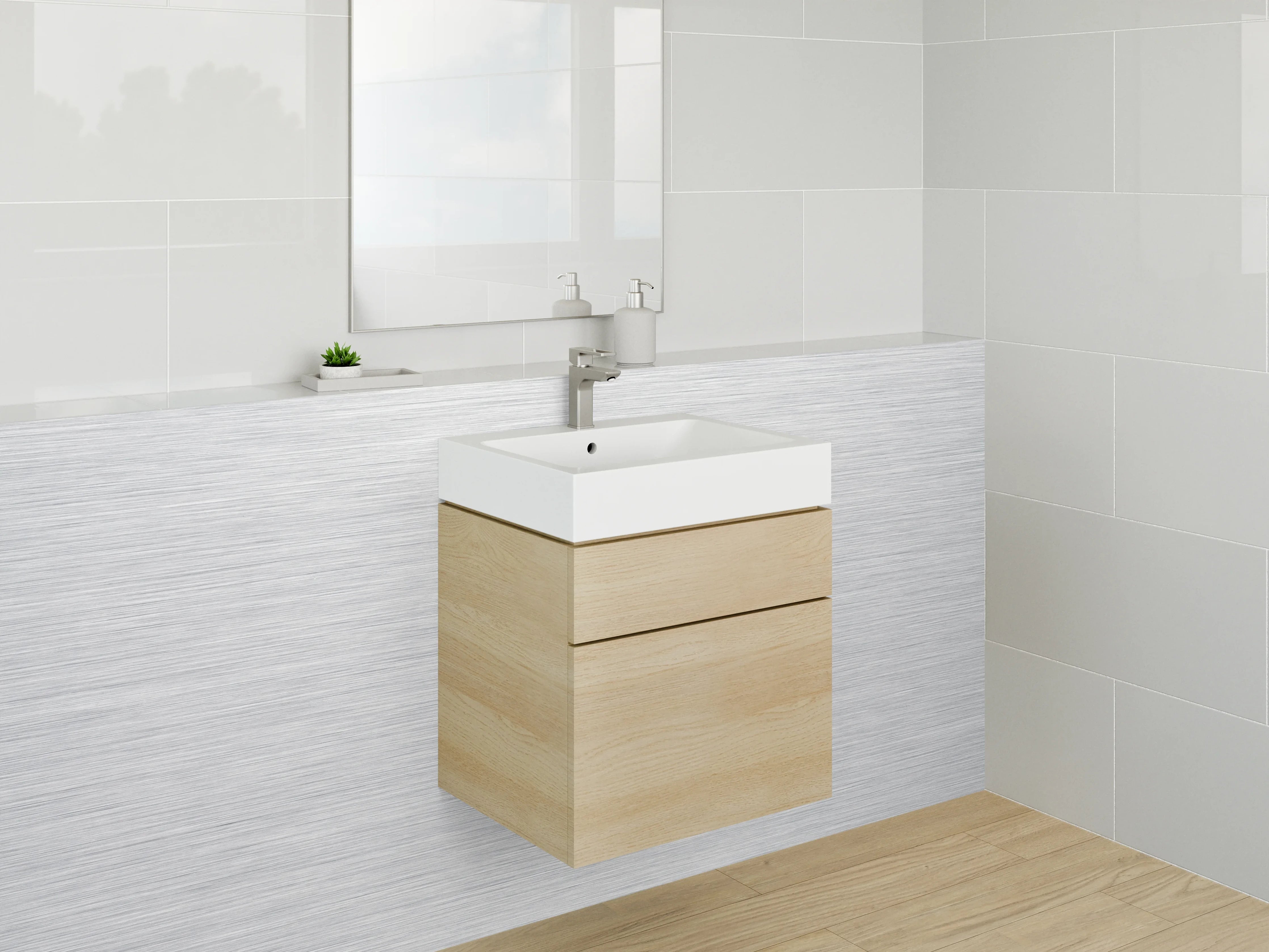 Waschbecken-Rückwand - Gebürstete silber-graue Metalloptik