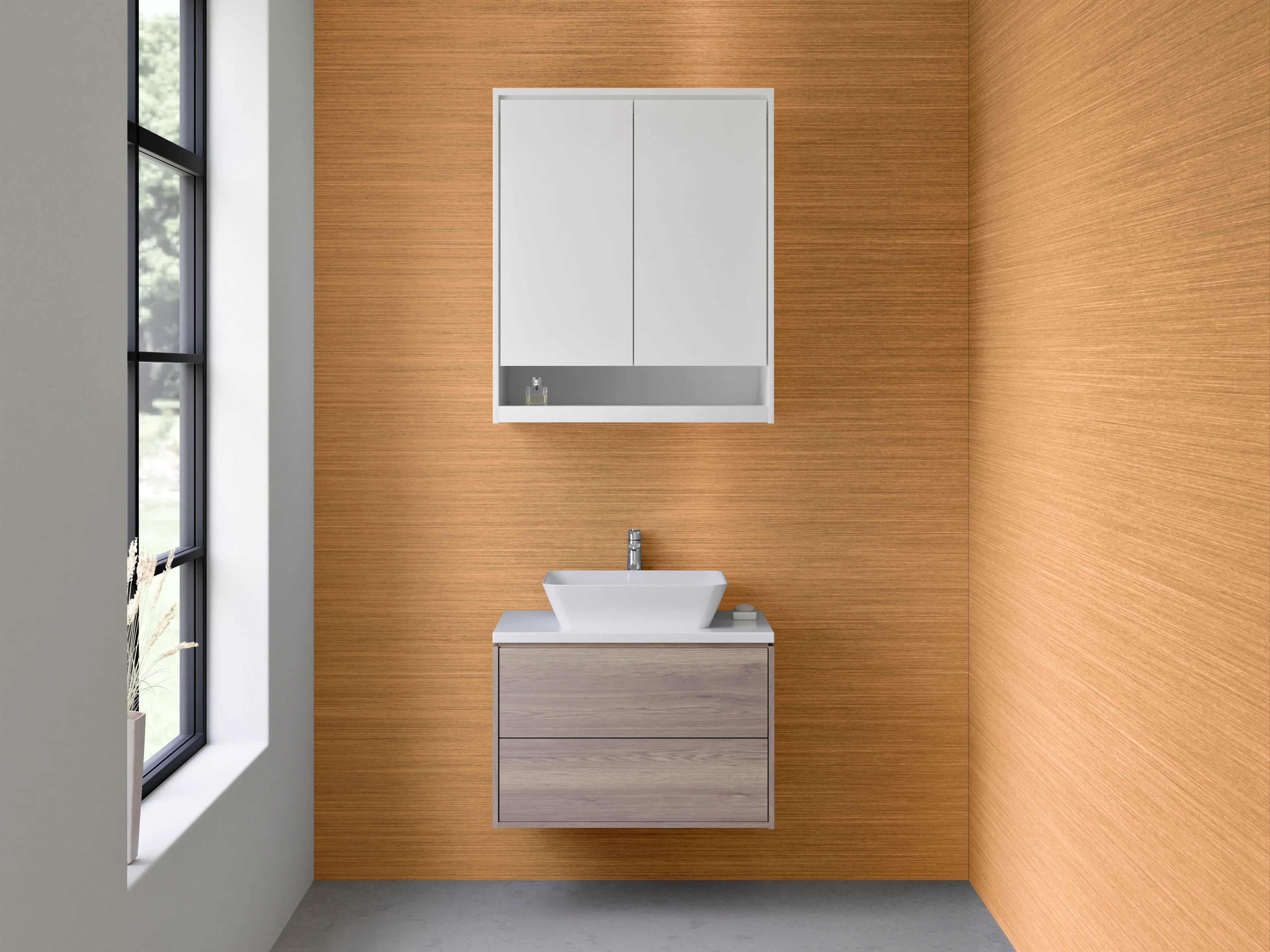 Waschbecken-Rückwand - Gebürstetes Kupfer-Metall Design