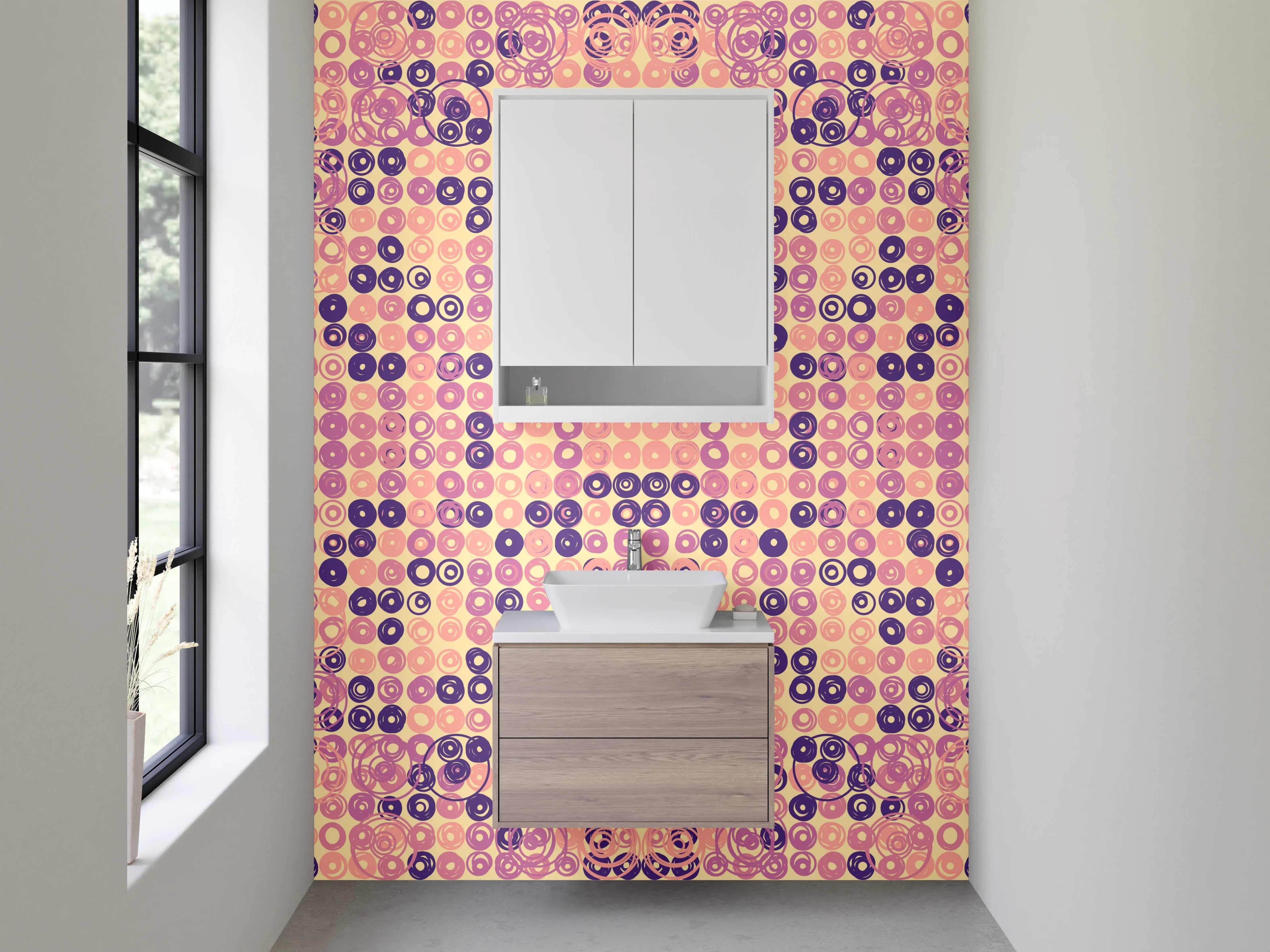 Waschbecken-Rückwand - Geometrisches Pastell-Mosaik Muster