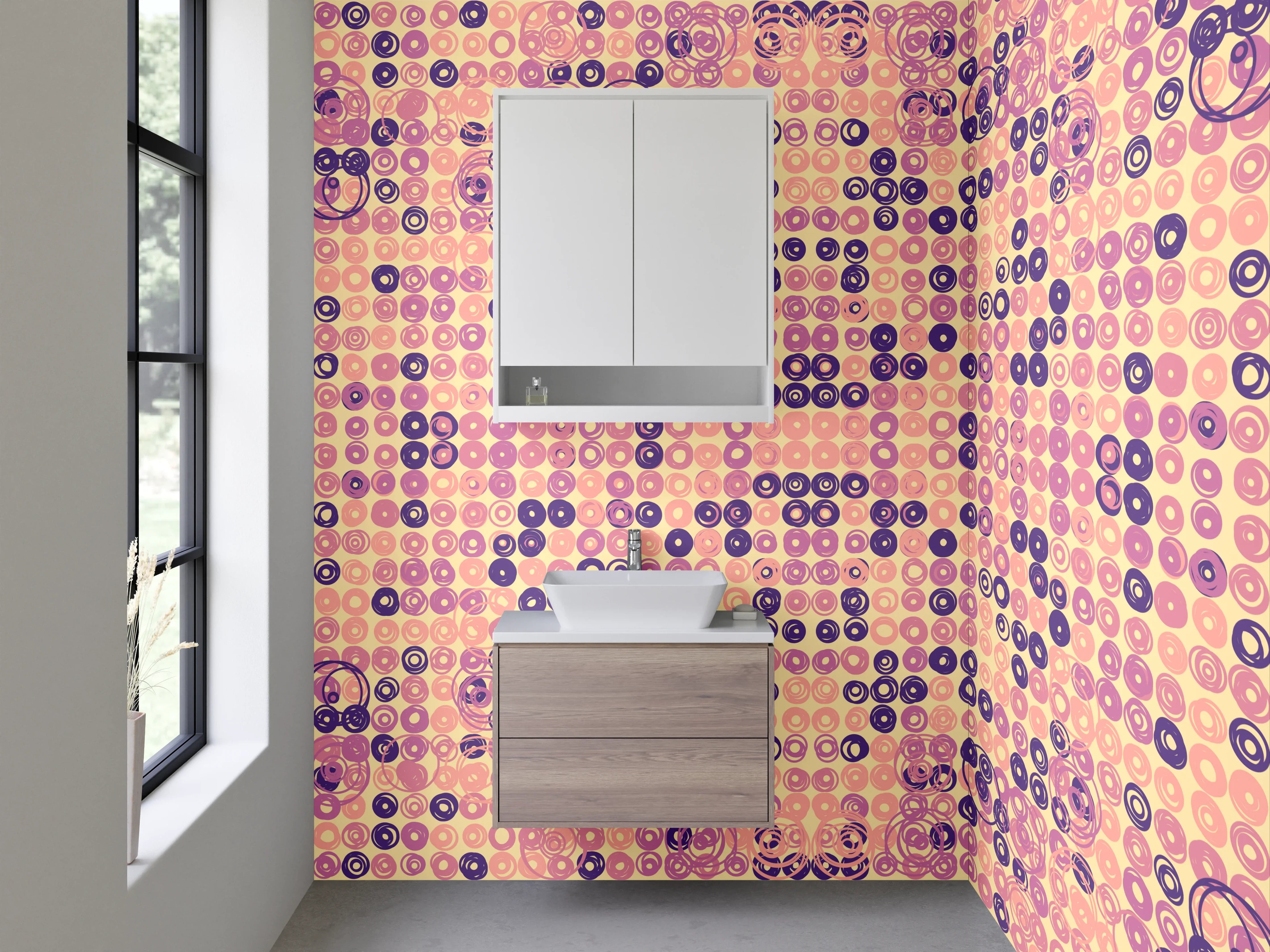 Waschbecken-Rückwand - Geometrisches Pastell-Mosaik Muster
