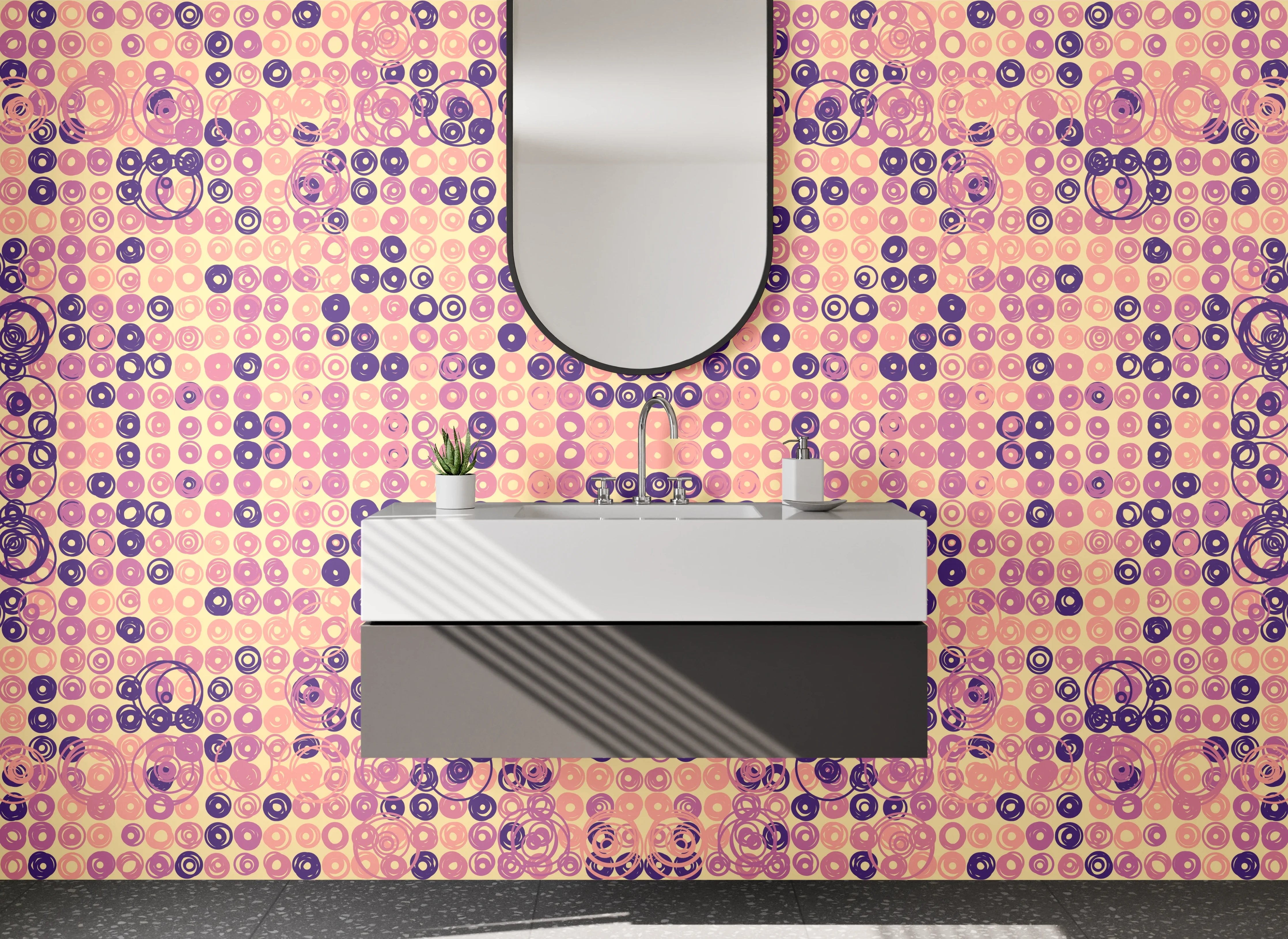 Waschbecken-Rückwand - Geometrisches Pastell-Mosaik Muster