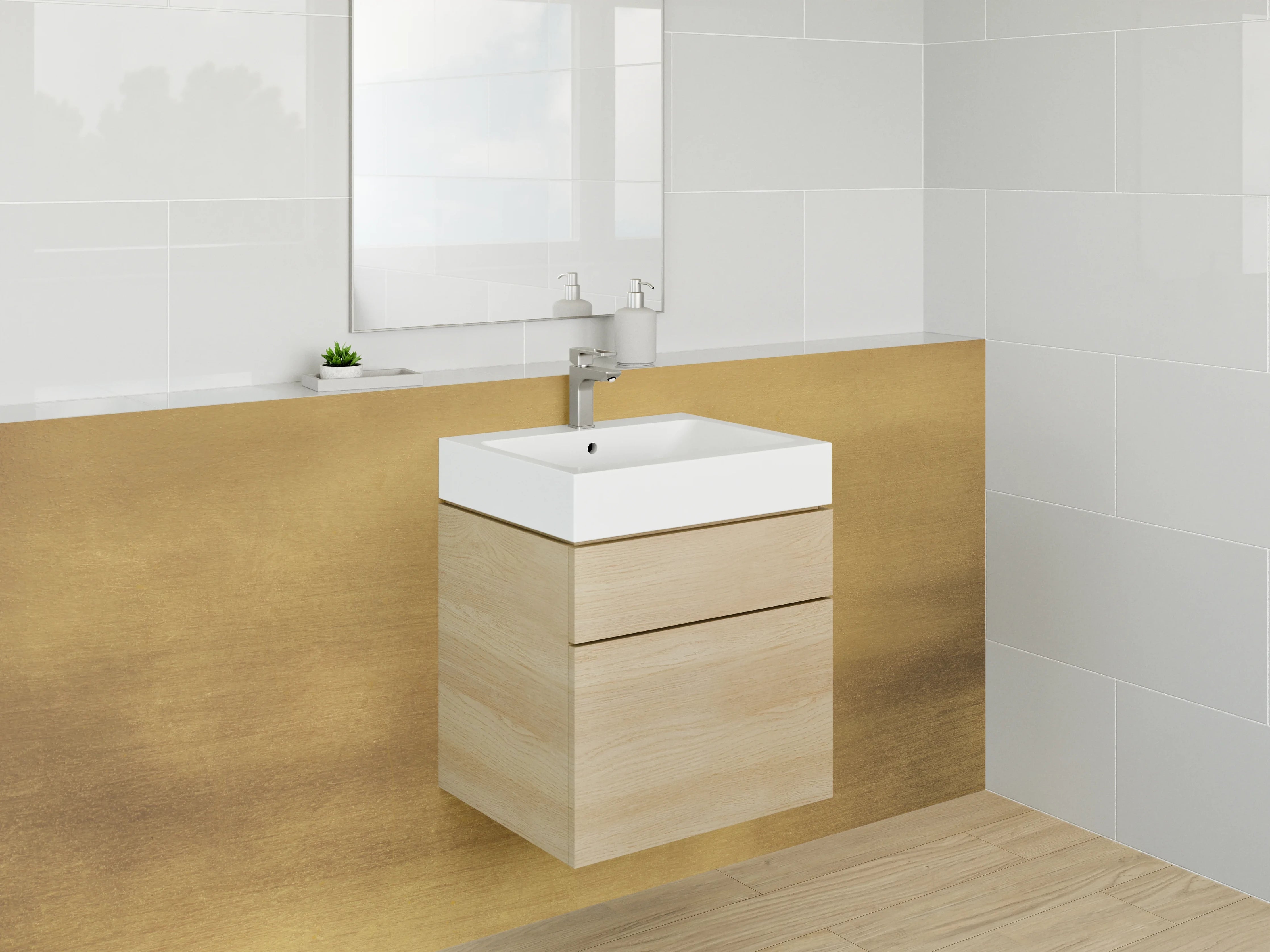 Waschbecken-Rückwand - Goldene Metalloberfläche