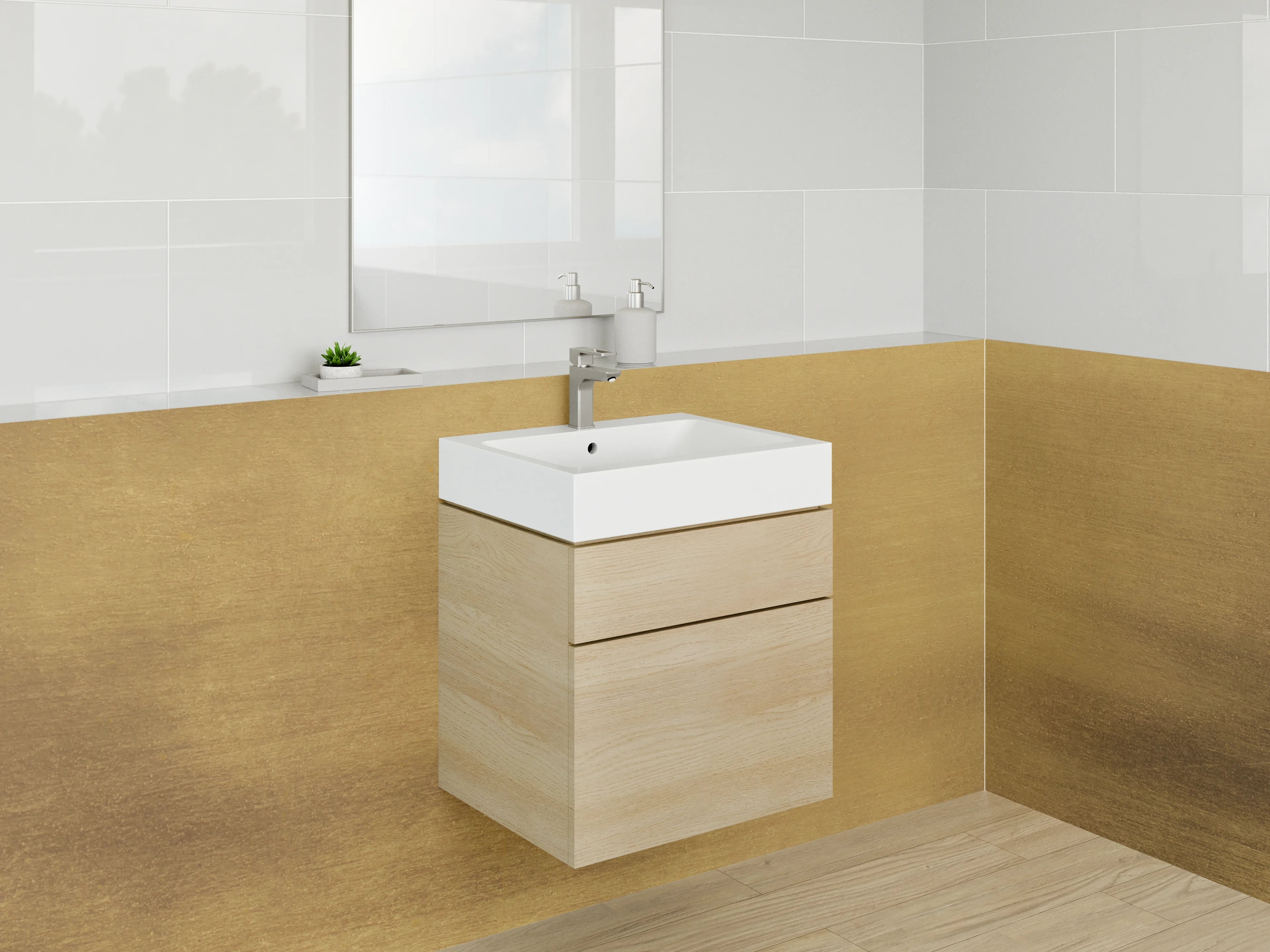 Waschbecken-Rückwand - Goldene Metalloberfläche