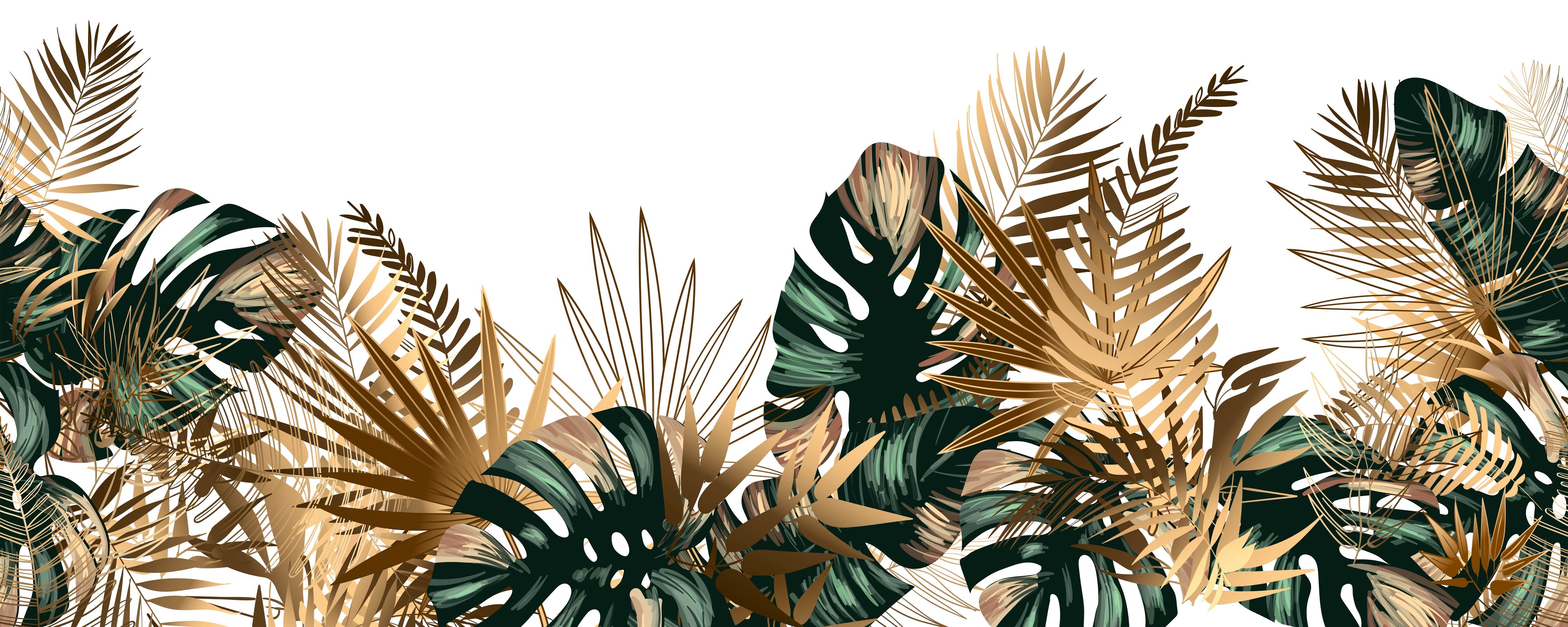 Waschbecken-Rückwand-Goldene Monstera Palme Botanical Muster