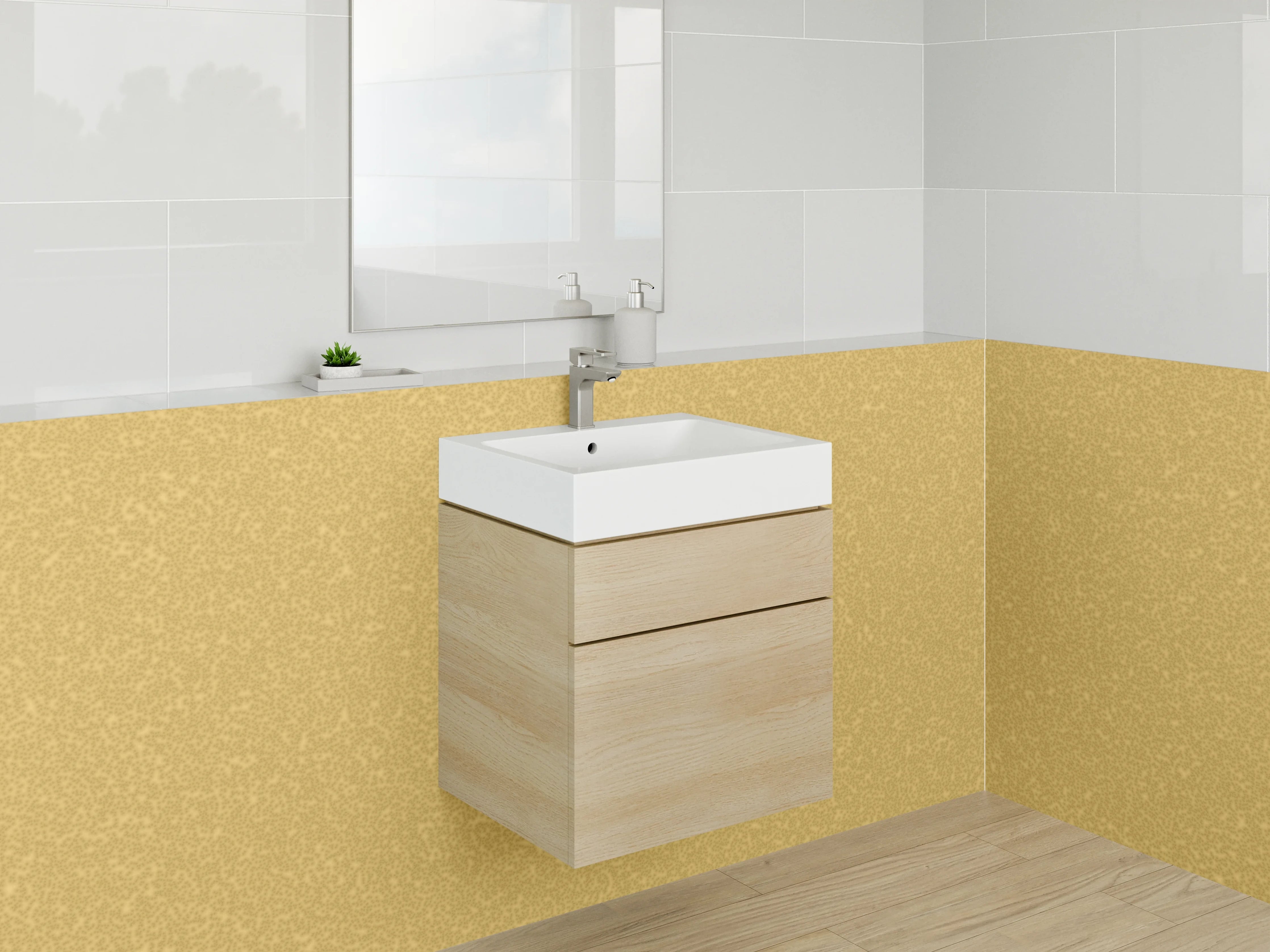 Waschbecken-Rückwand - Goldene Uni-Farbe für Rückwände