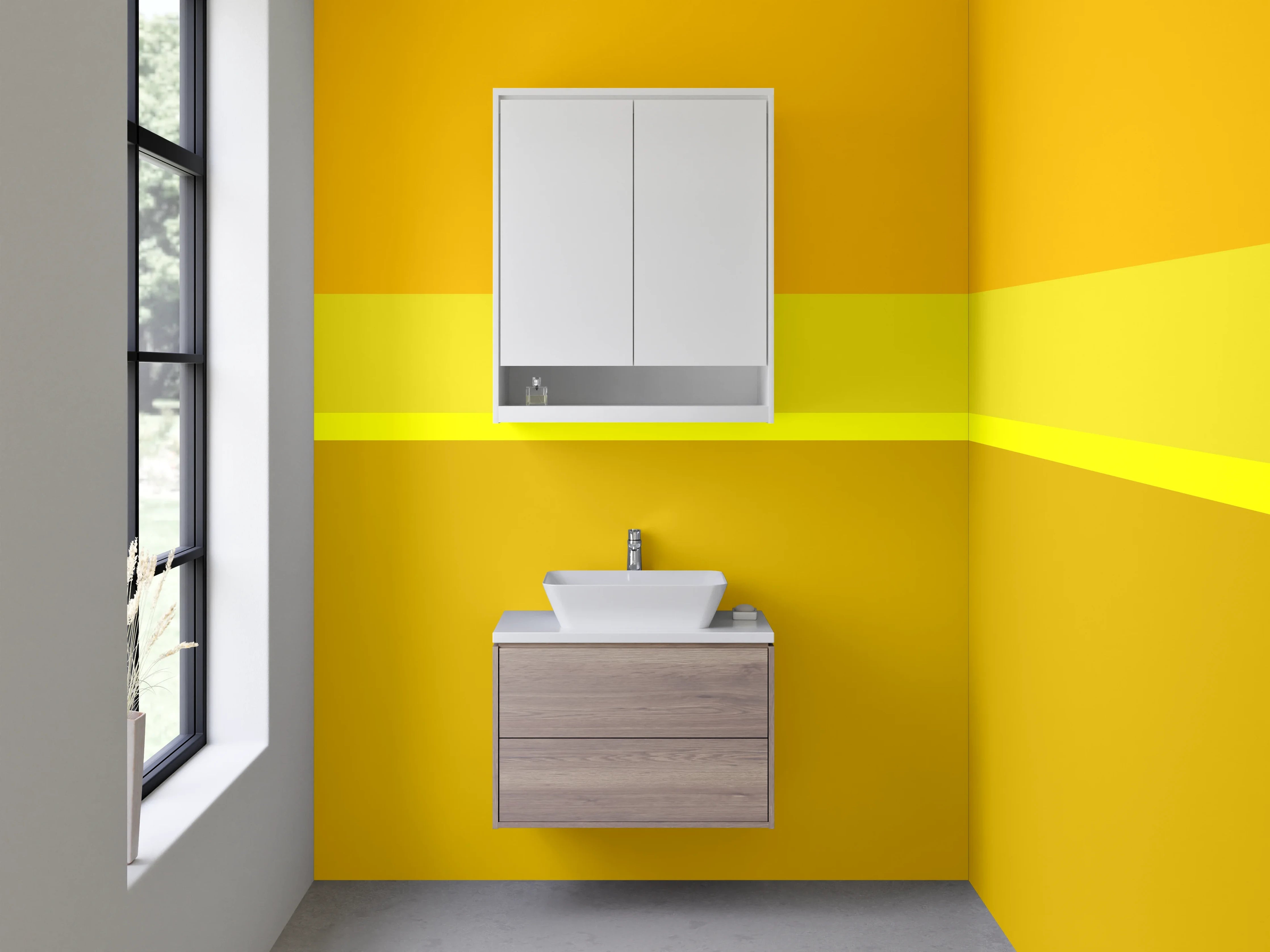 Waschbecken-Rückwand - Goldene und Erdtöne Farbkombination