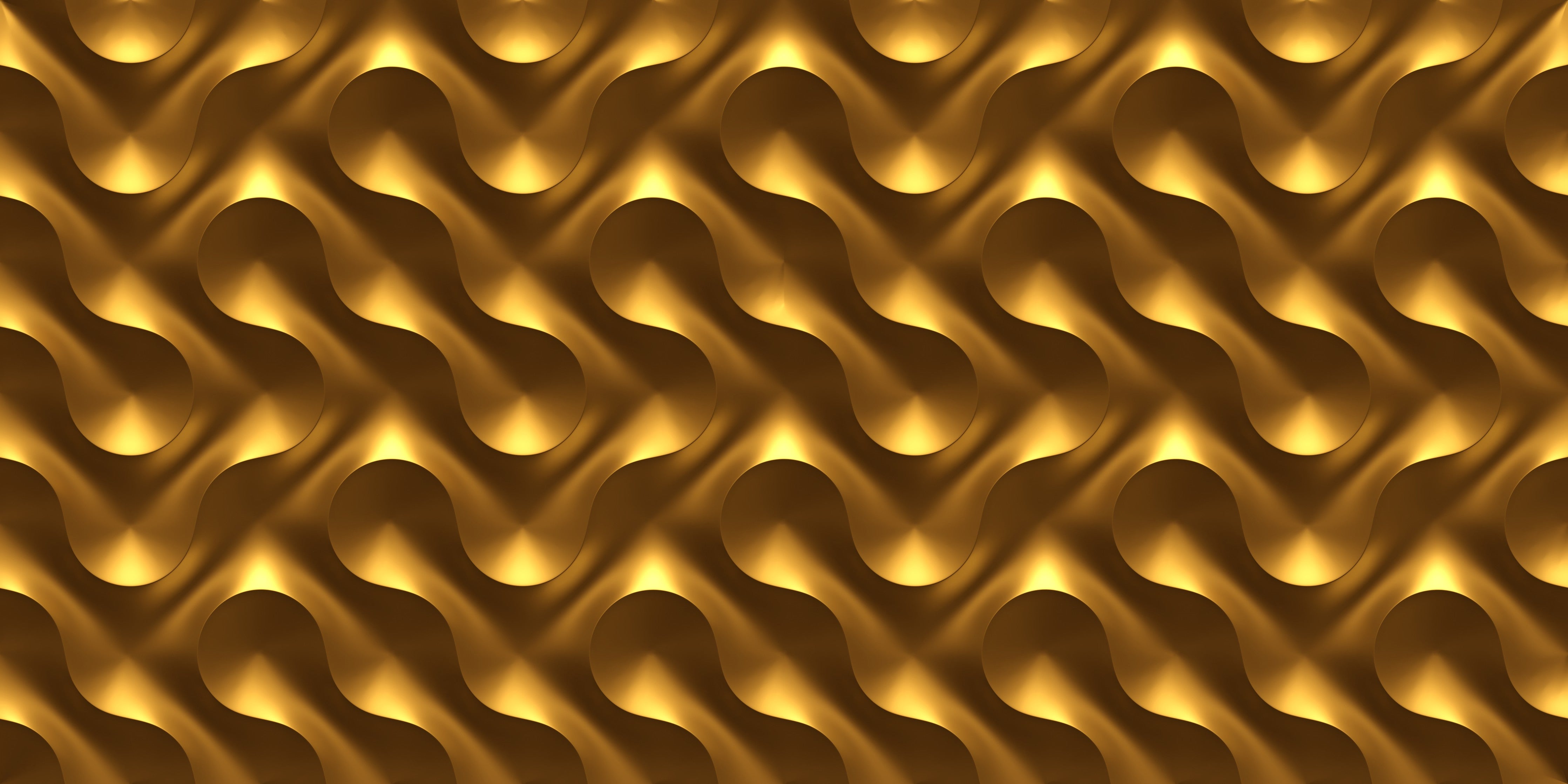 Waschbecken-Rückwand-Goldenes 3D-Wellenmuster für Akzentwände