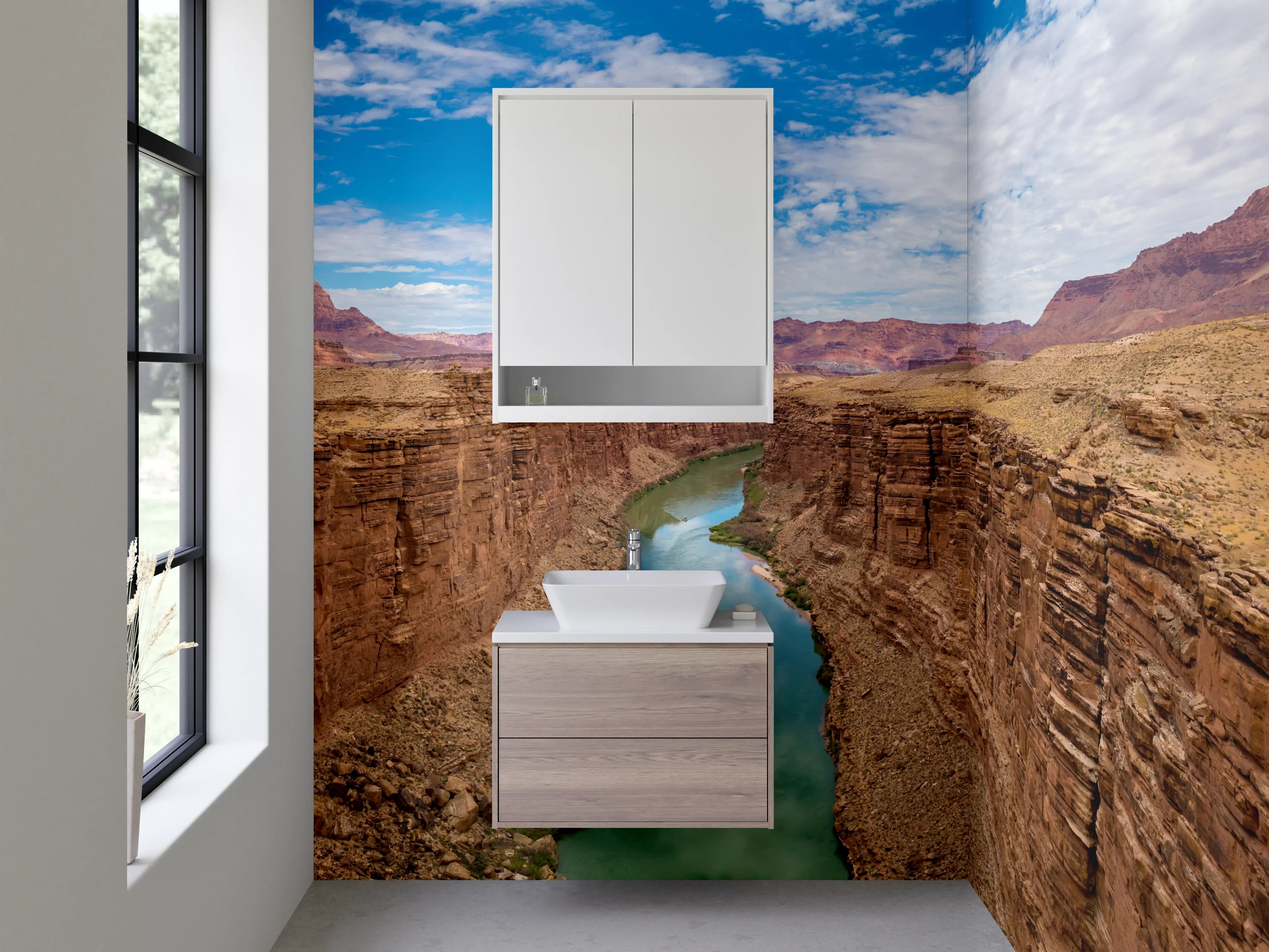 Waschbecken-Rückwand - Grand Canyon mit Fluss und Himmel