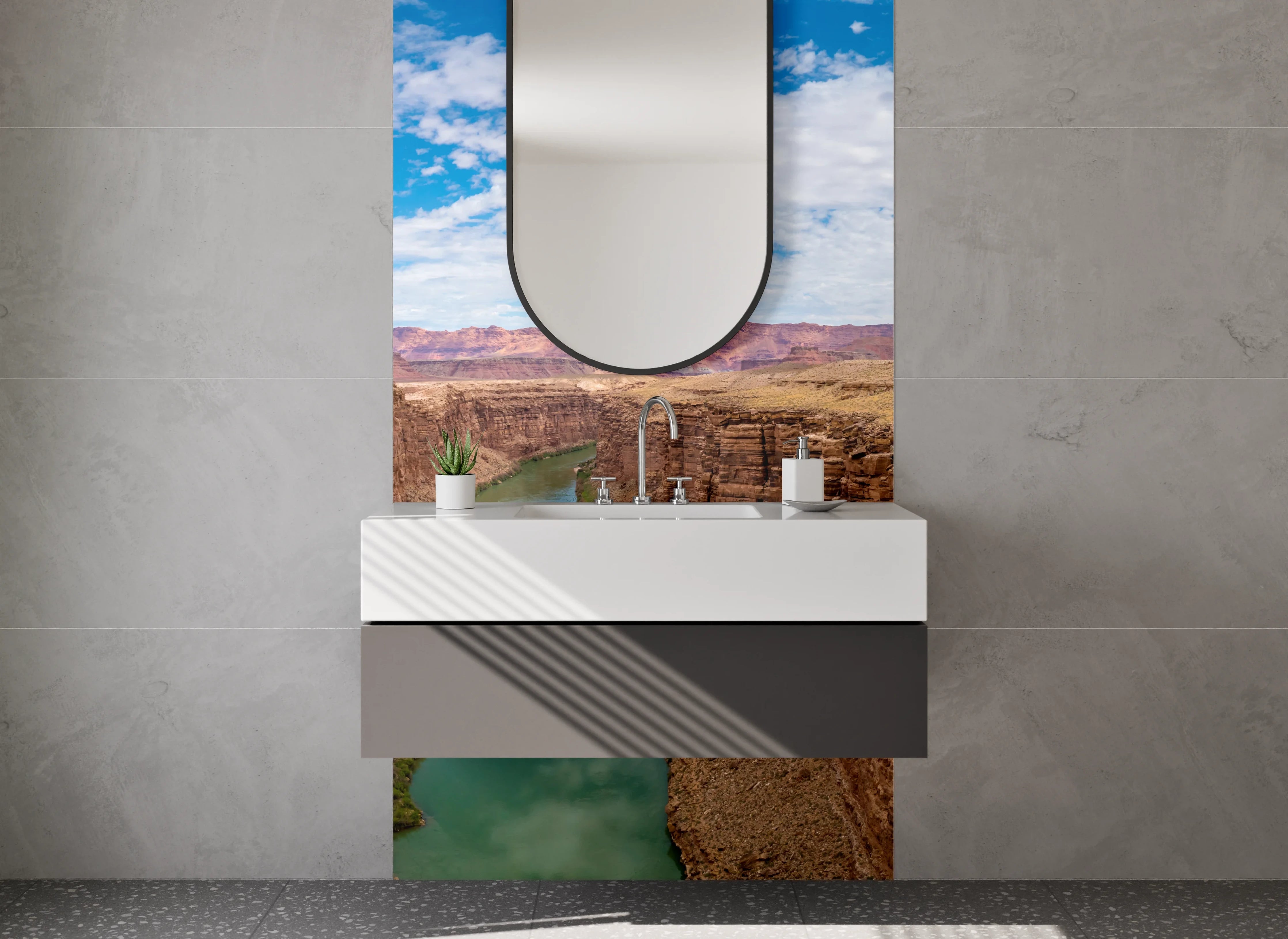 Waschbecken-Rückwand - Grand Canyon mit Fluss und Himmel
