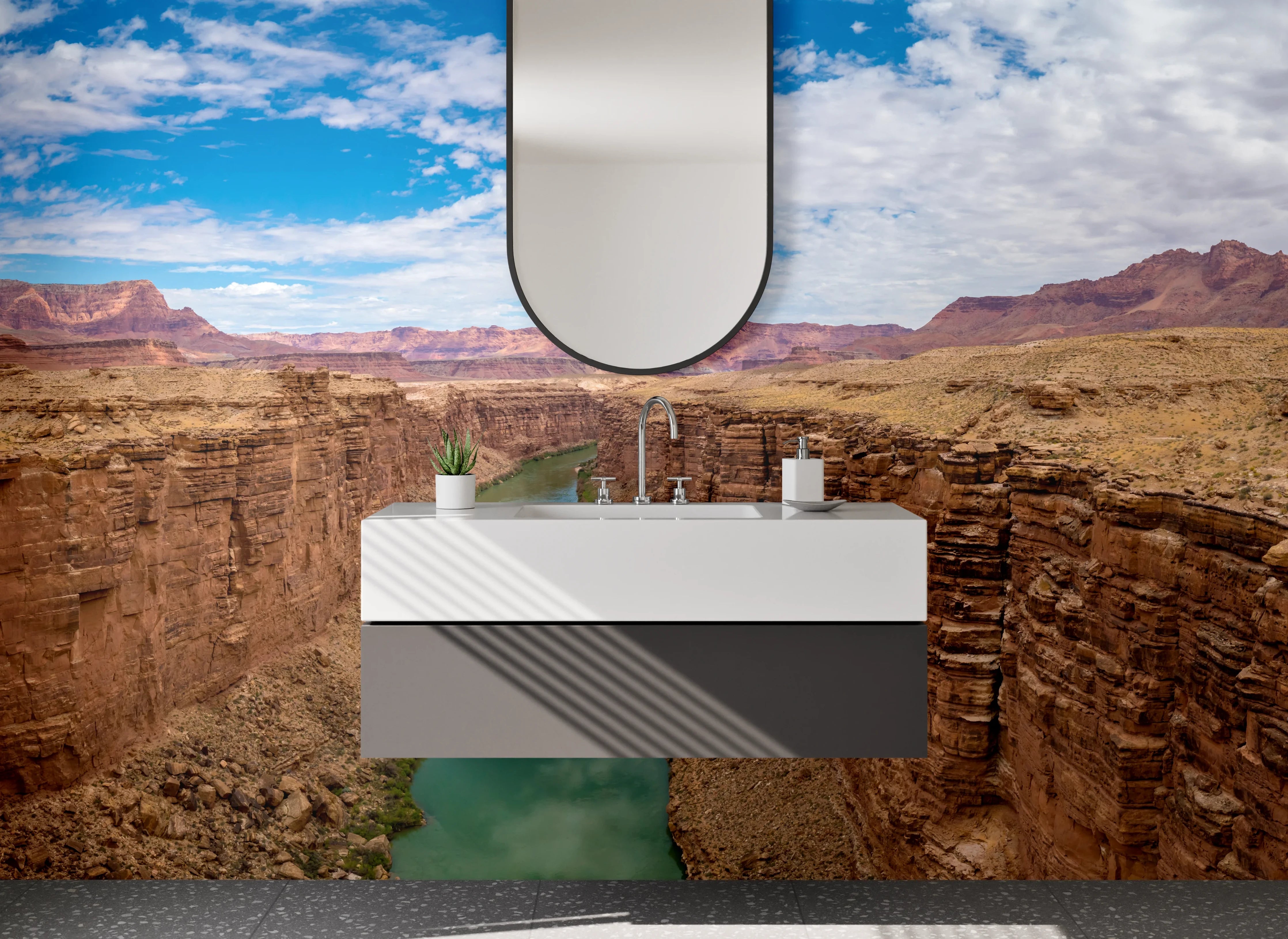 Waschbecken-Rückwand - Grand Canyon mit Fluss und Himmel