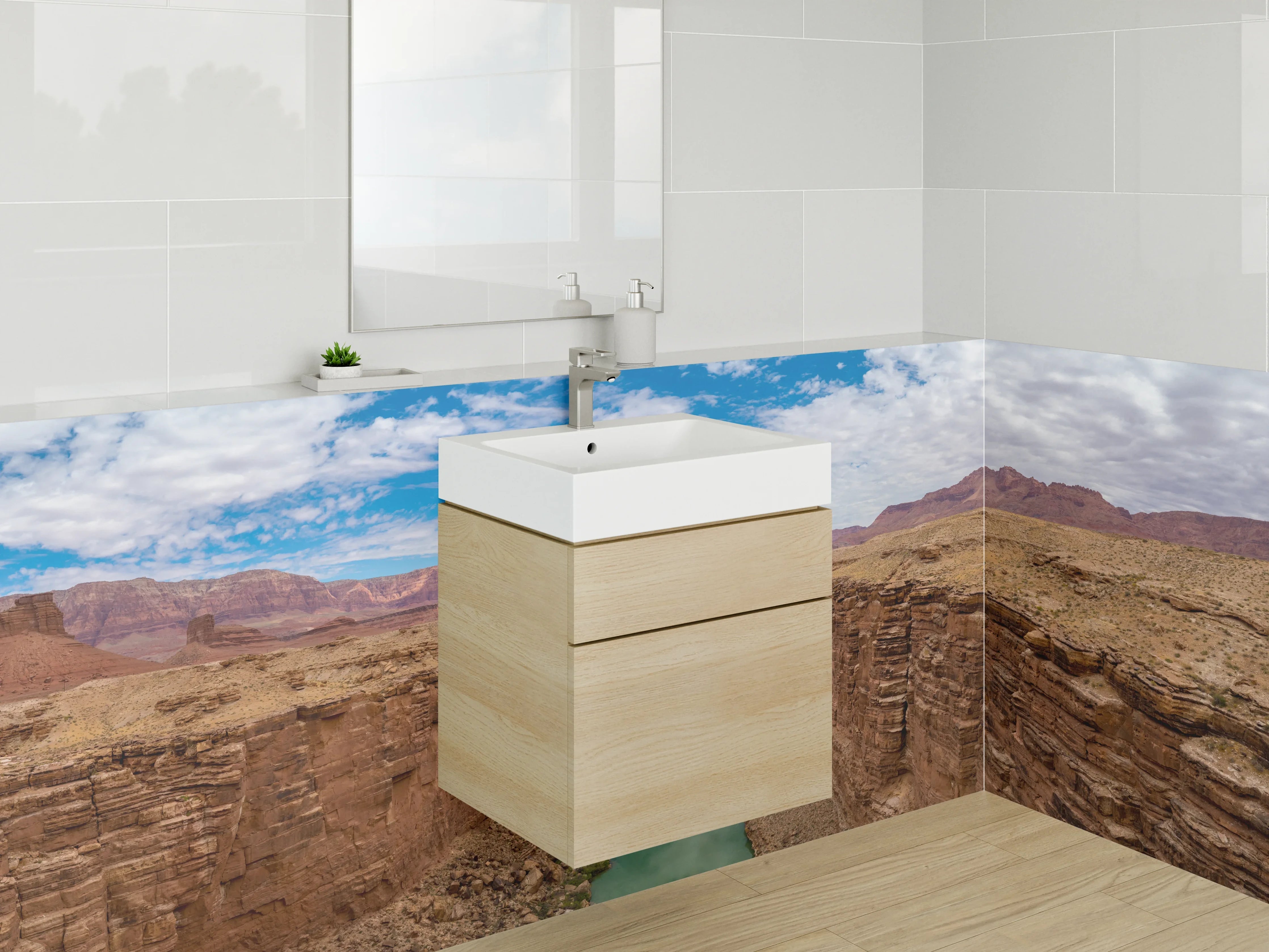 Waschbecken-Rückwand - Grand Canyon mit Fluss und Himmel