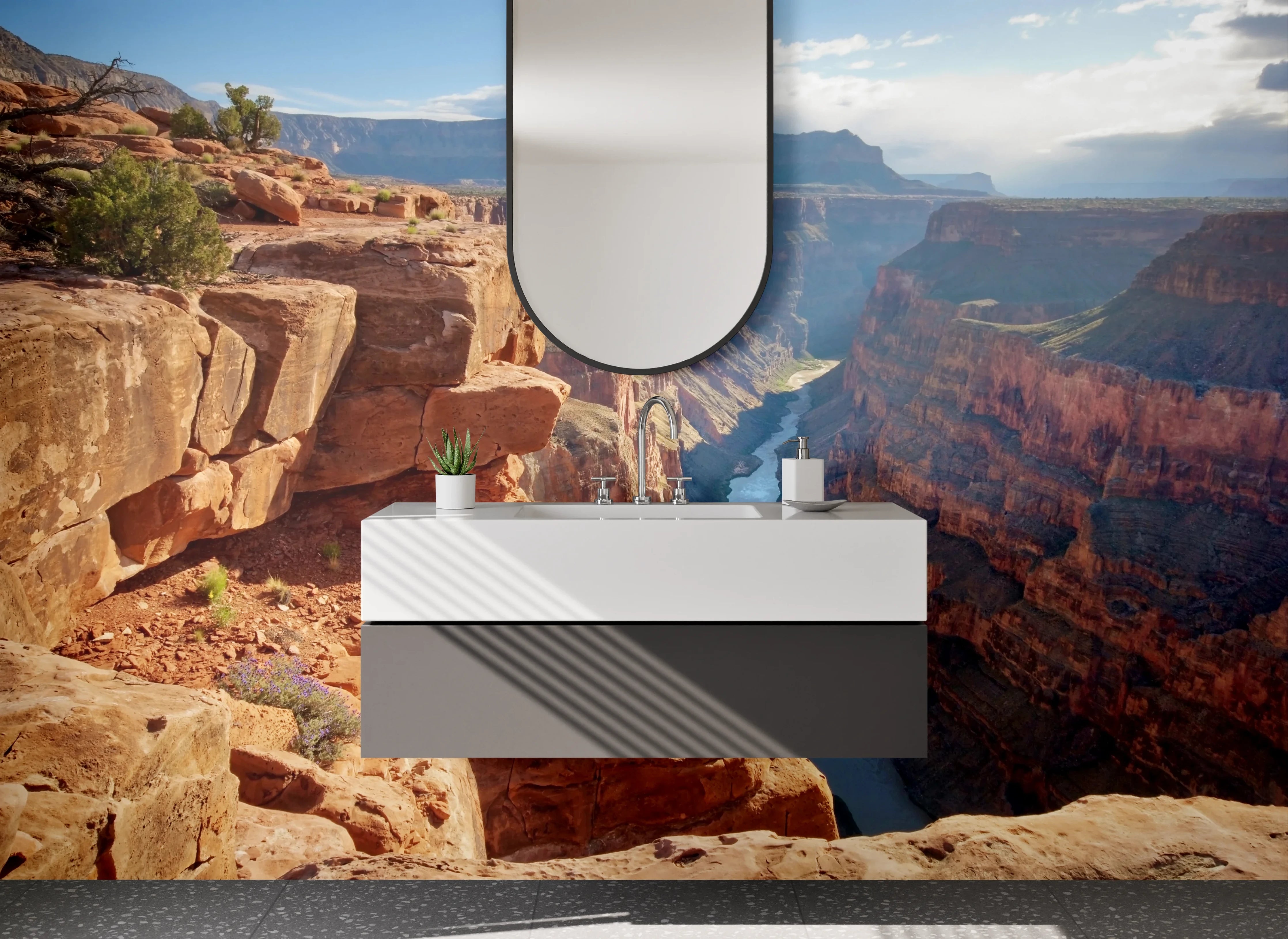 Waschbecken-Rückwand - Grand Canyon mit Flussblick