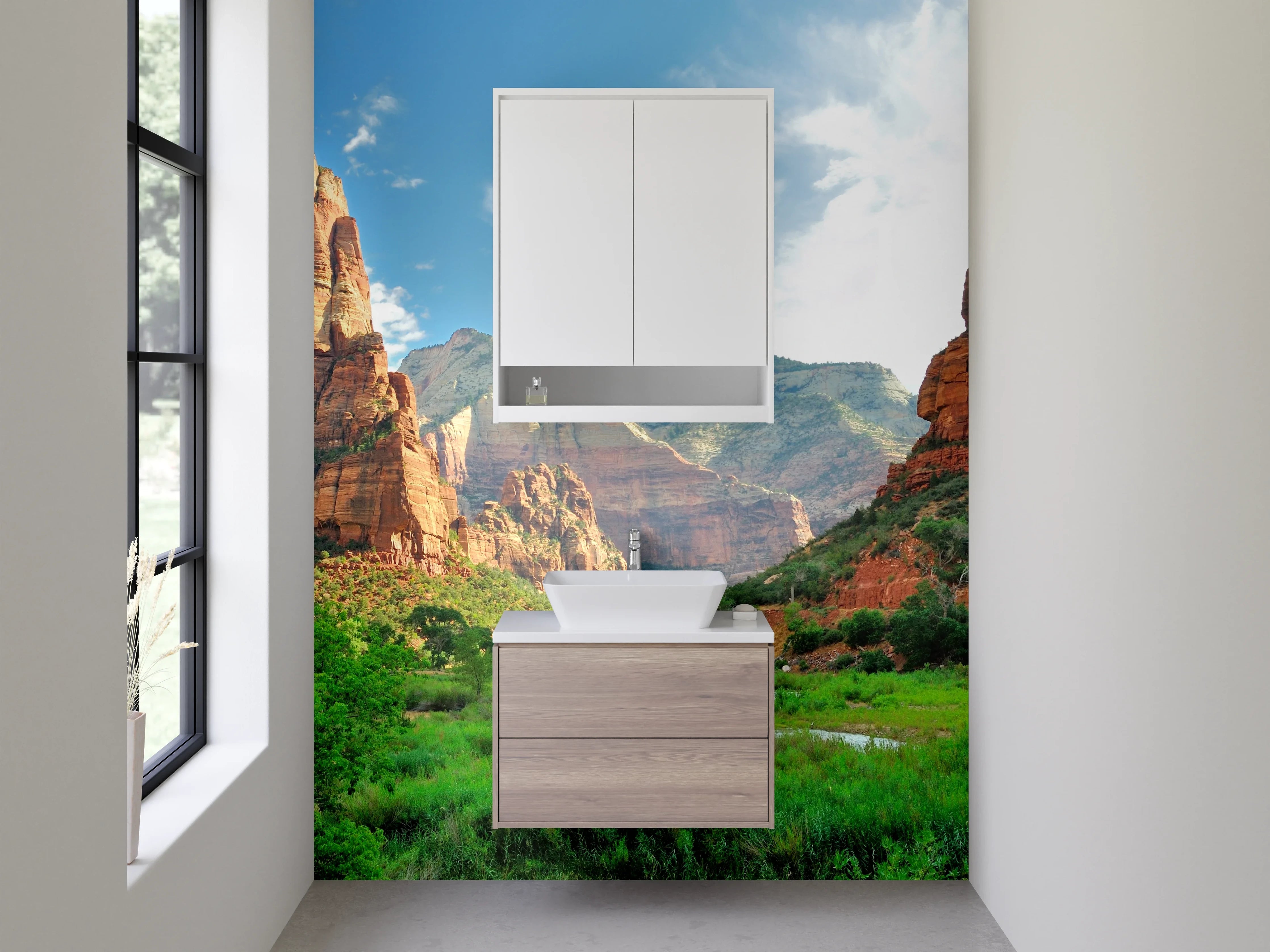Waschbecken-Rückwand - Grandiose Canyonlandschaft mit Fluss