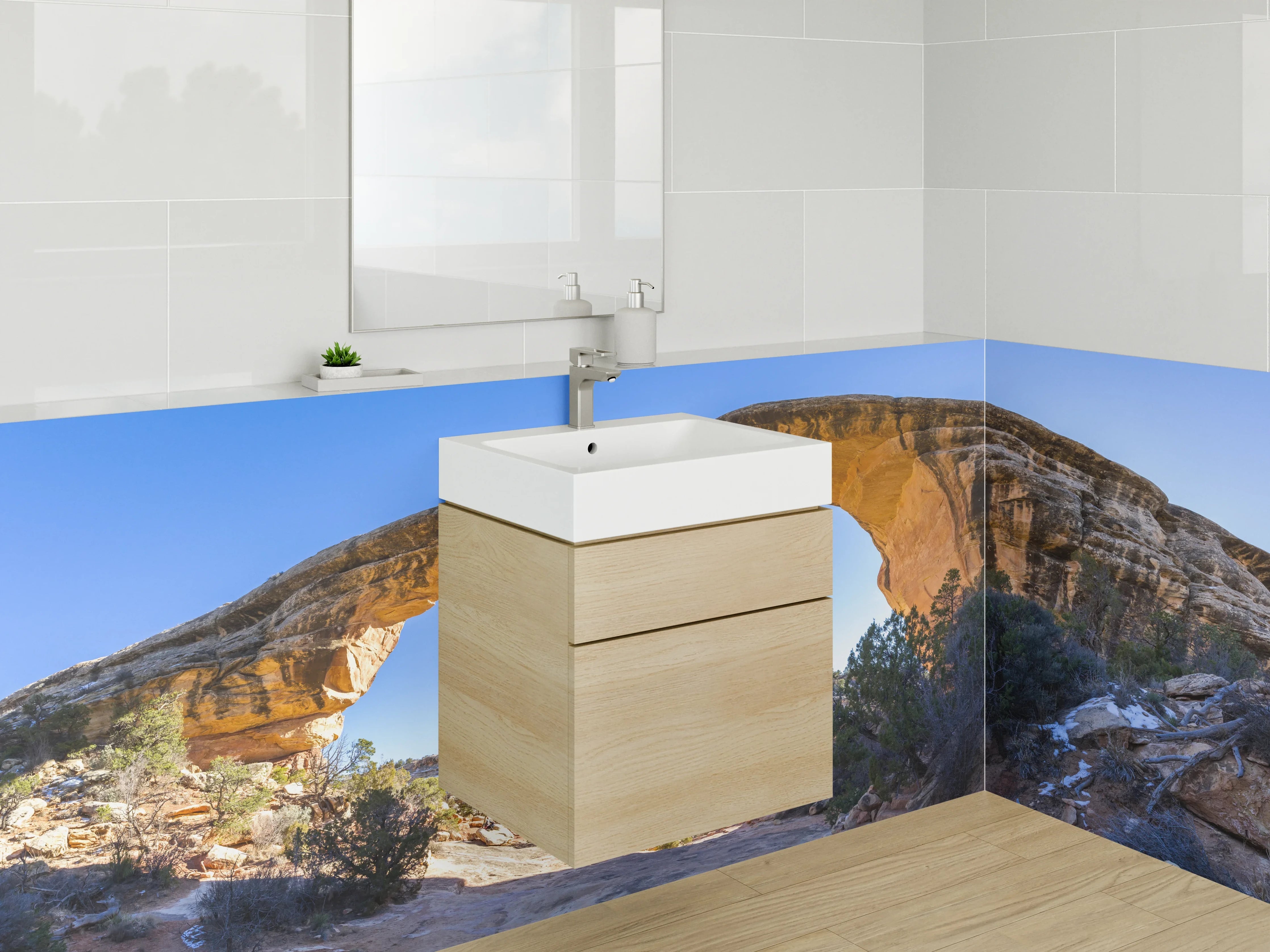 Waschbecken-Rückwand - Graue Akzente für dein stilvolles Badezimmer